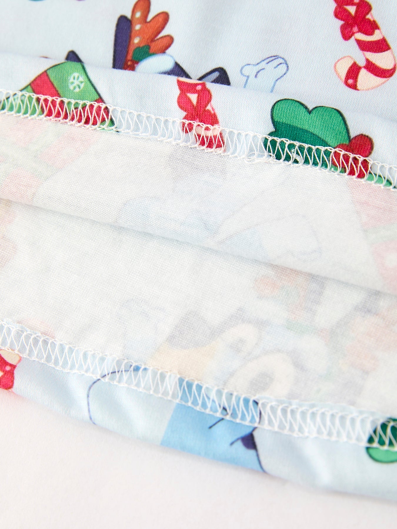 Christmas Character Blue Girls Pajama Set With Ruffles