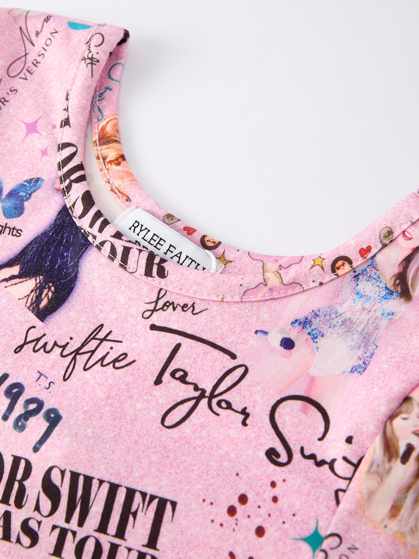 Pre-order! Christmas Ts Twirly Print Girls Milk Silk Dress：musical Journey In Style