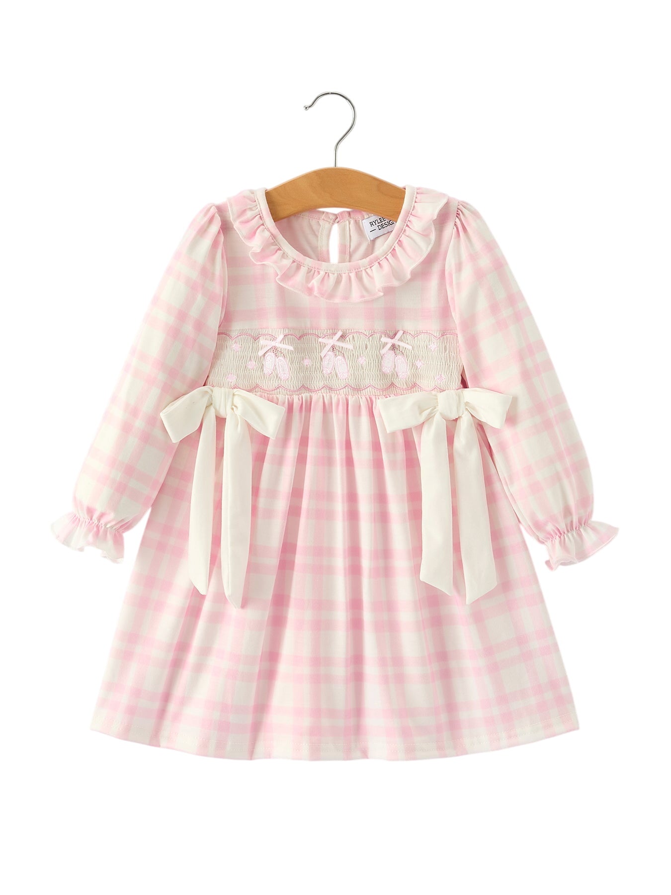 Christmas Pink Cute Bow Plaid Baby Romper: Soft And Comfortable