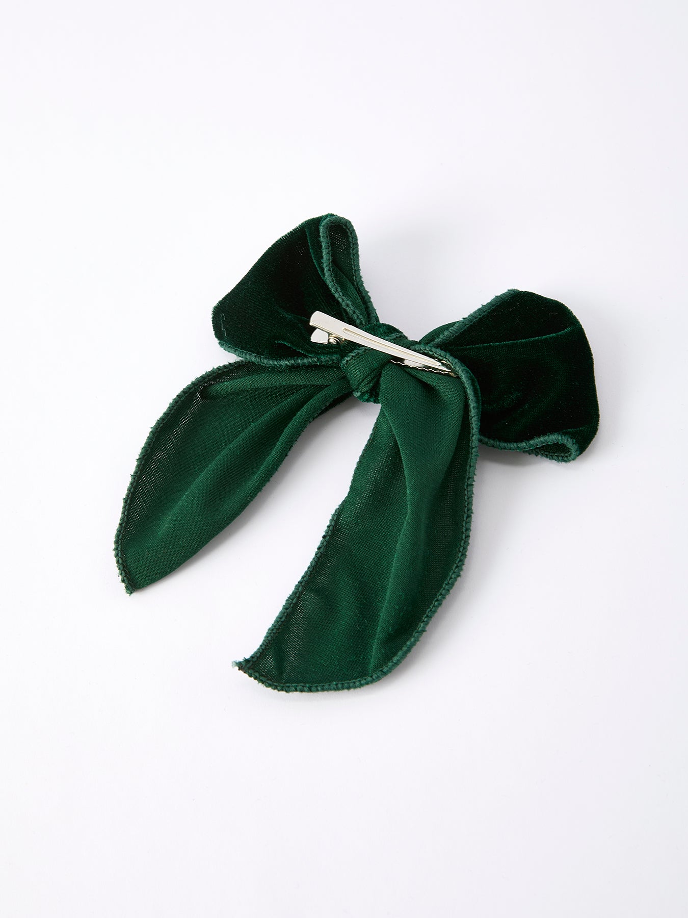Christmas Velvet Green Bow Hair Clip