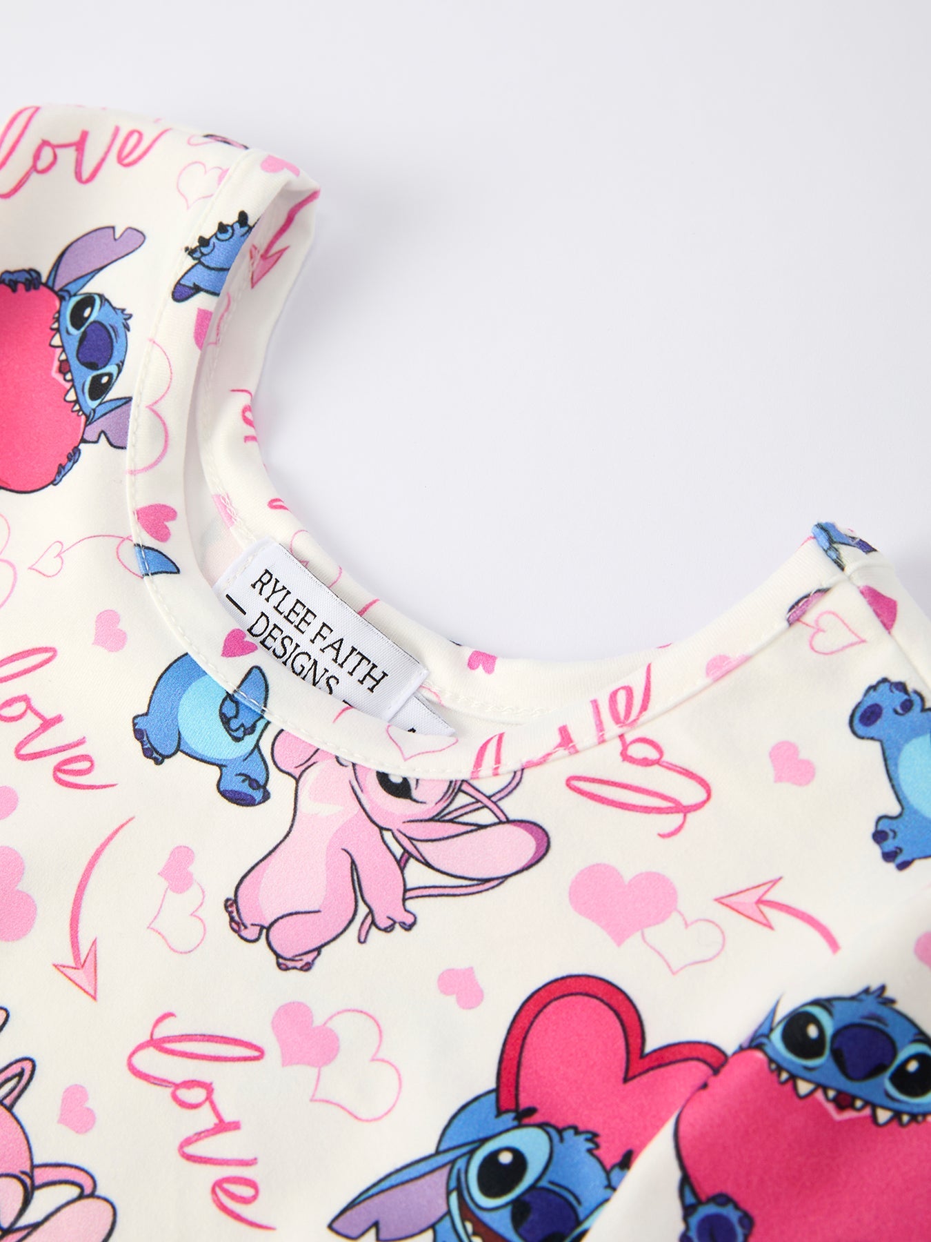 Valentine Character Love Print Dress For Toddler Girls