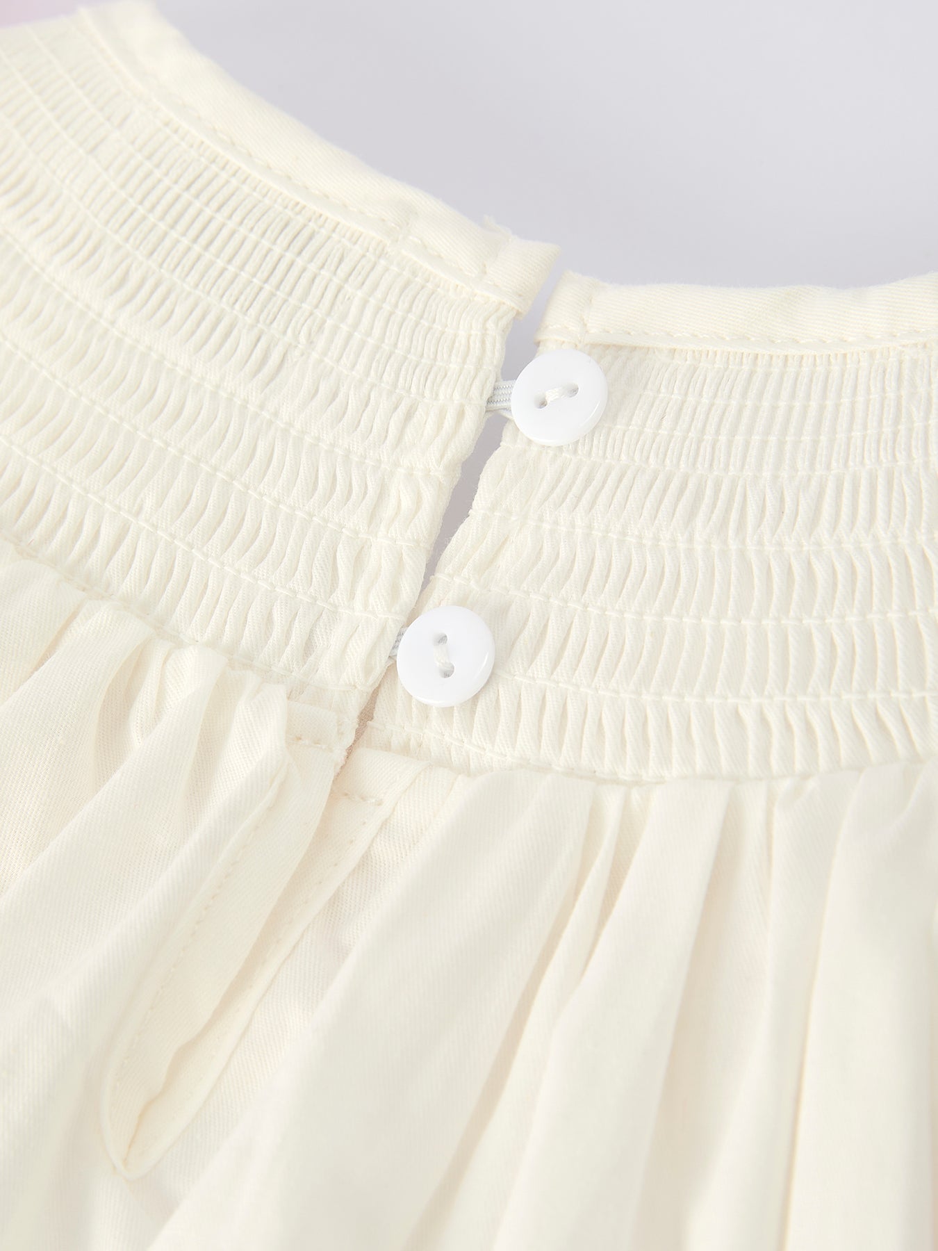 Fall White Girls Dress With Pink Bow Embroidery