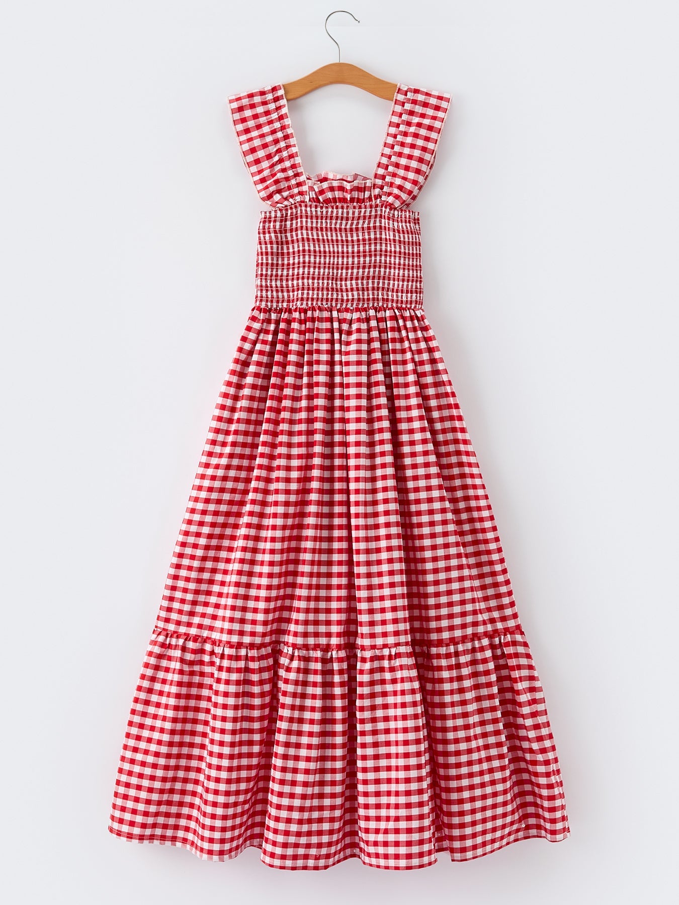 Mommy & Me Adult Dress – Red Plaid Sleeveless Outfit For Party