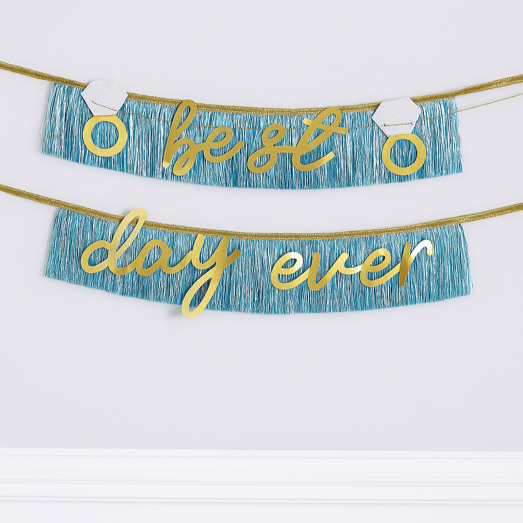 Best Day Ever Bachelorette & Wedding Shower Fringe Garland Banner