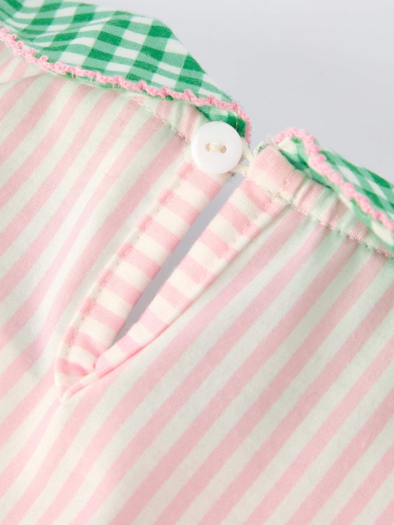 St. Patrick's Day Shamrock Girls' Striped Plaid Dress