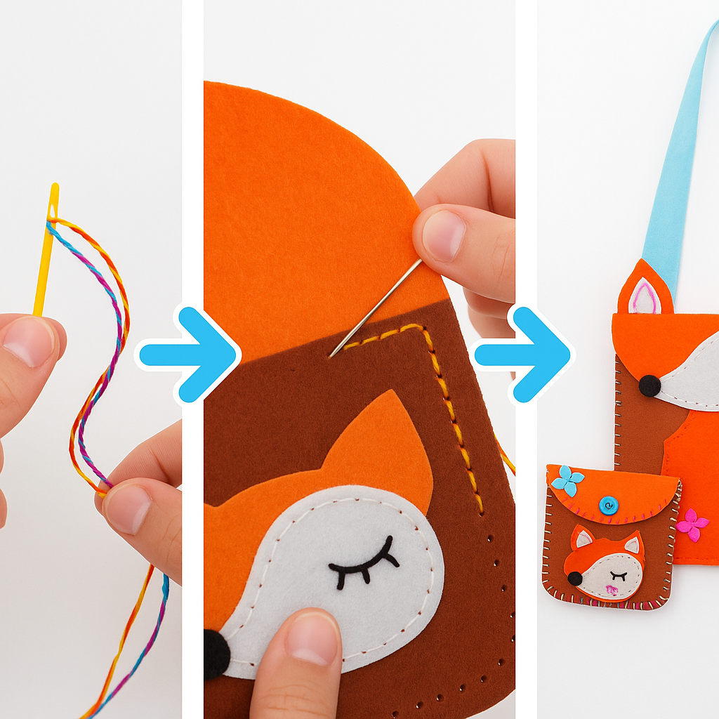 Apli Krapli - Apli Krapli Sewing Patterns Bag & Keychain Fox Printable Templates Materials Not Included Ages 10+
