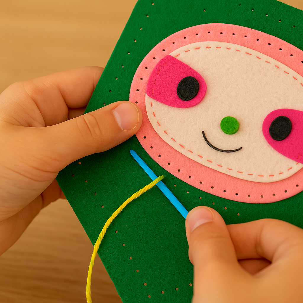 Apli Krapli - Apli Krapli Felt Wall Flag Sewing Kit Sloth Precut Felt Thread & Safe Needle Ages 6+