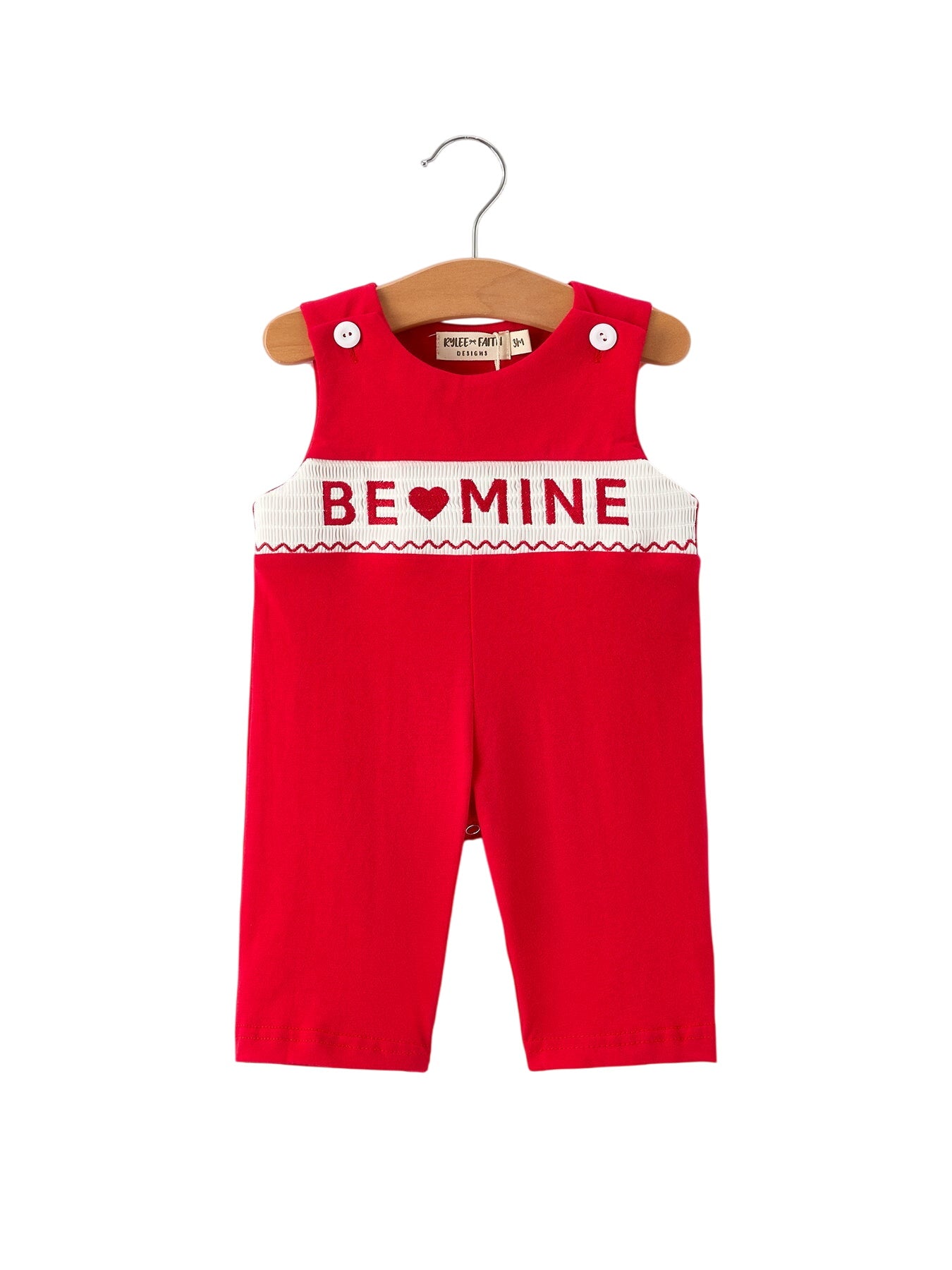 Valentine's Day "be ❤ Mine" Embroidered Boy's Romper