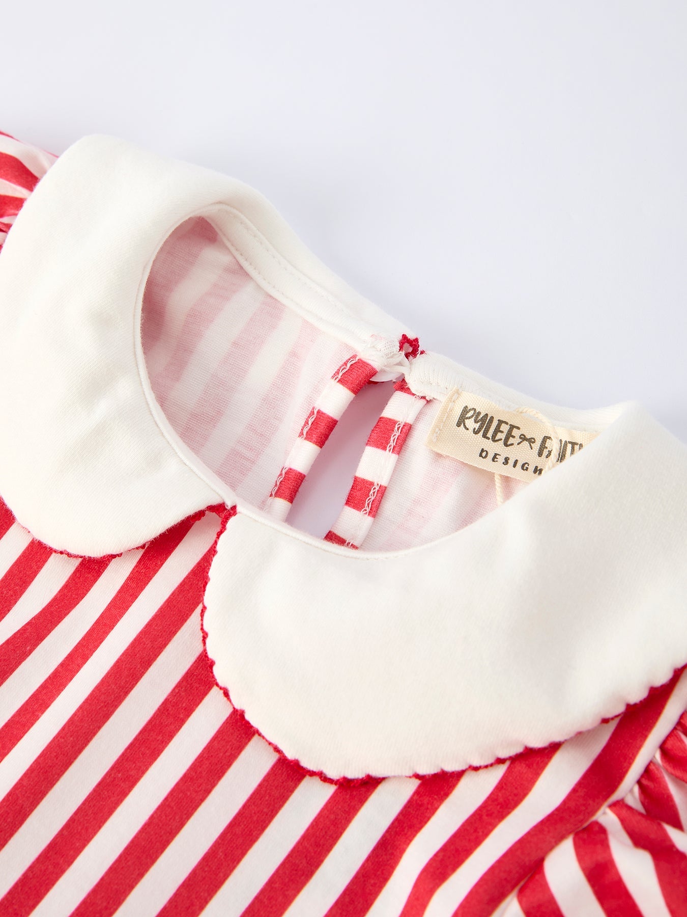 Valentine's Red Stripe Heart Dress For Toddler Girls
