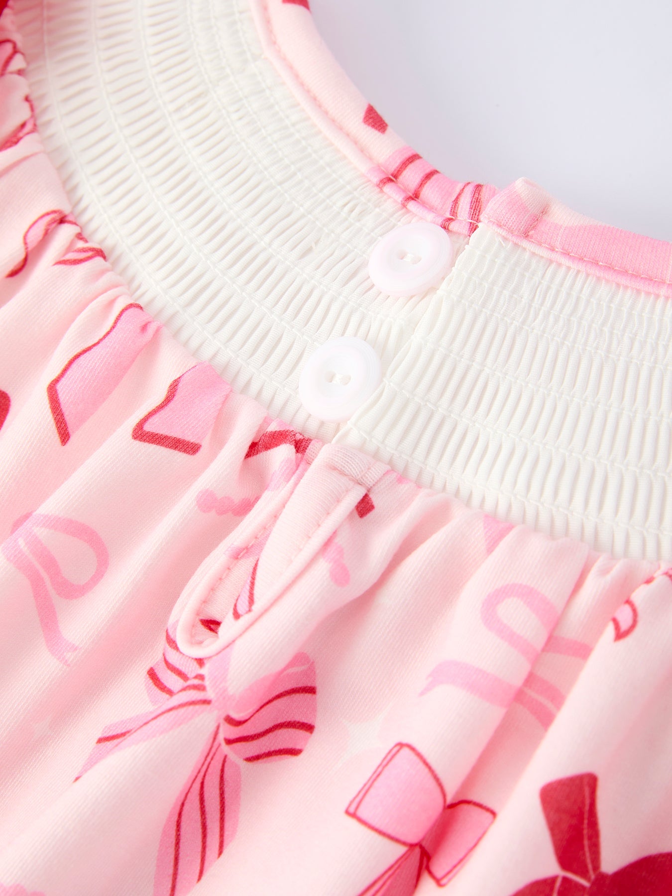 Girls' Valentine's Day Heart Bow Embroidered Dress