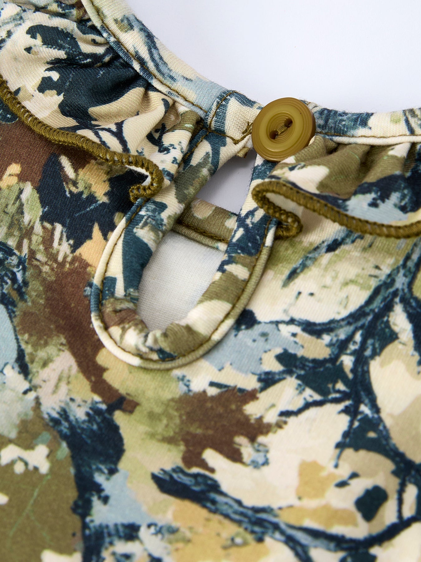 Duck Smocking Embroidery Baby Girls Camouflage Romper