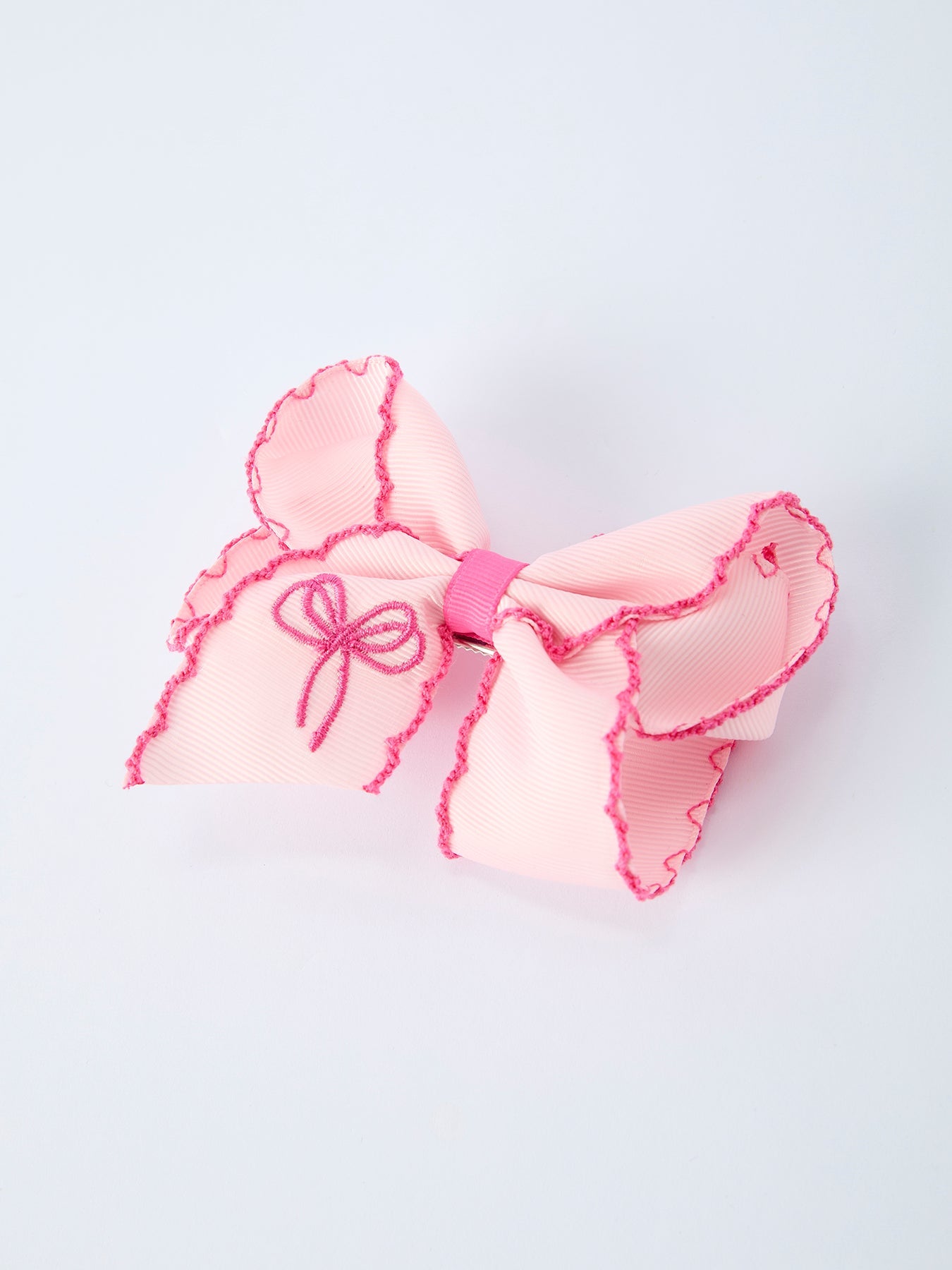 Bow Embroidered Girls Hairpin 4.1 Inches