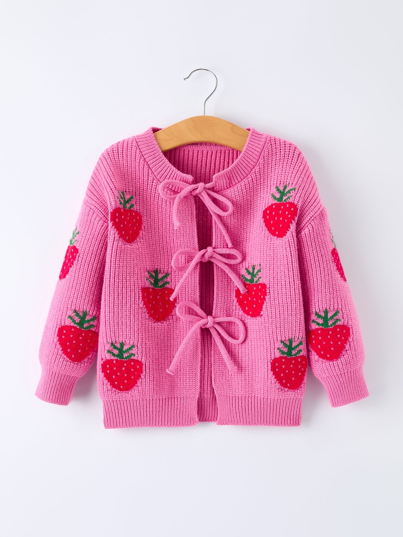 Girls' Valentine's Day Strawberry Cardigan Sweater
