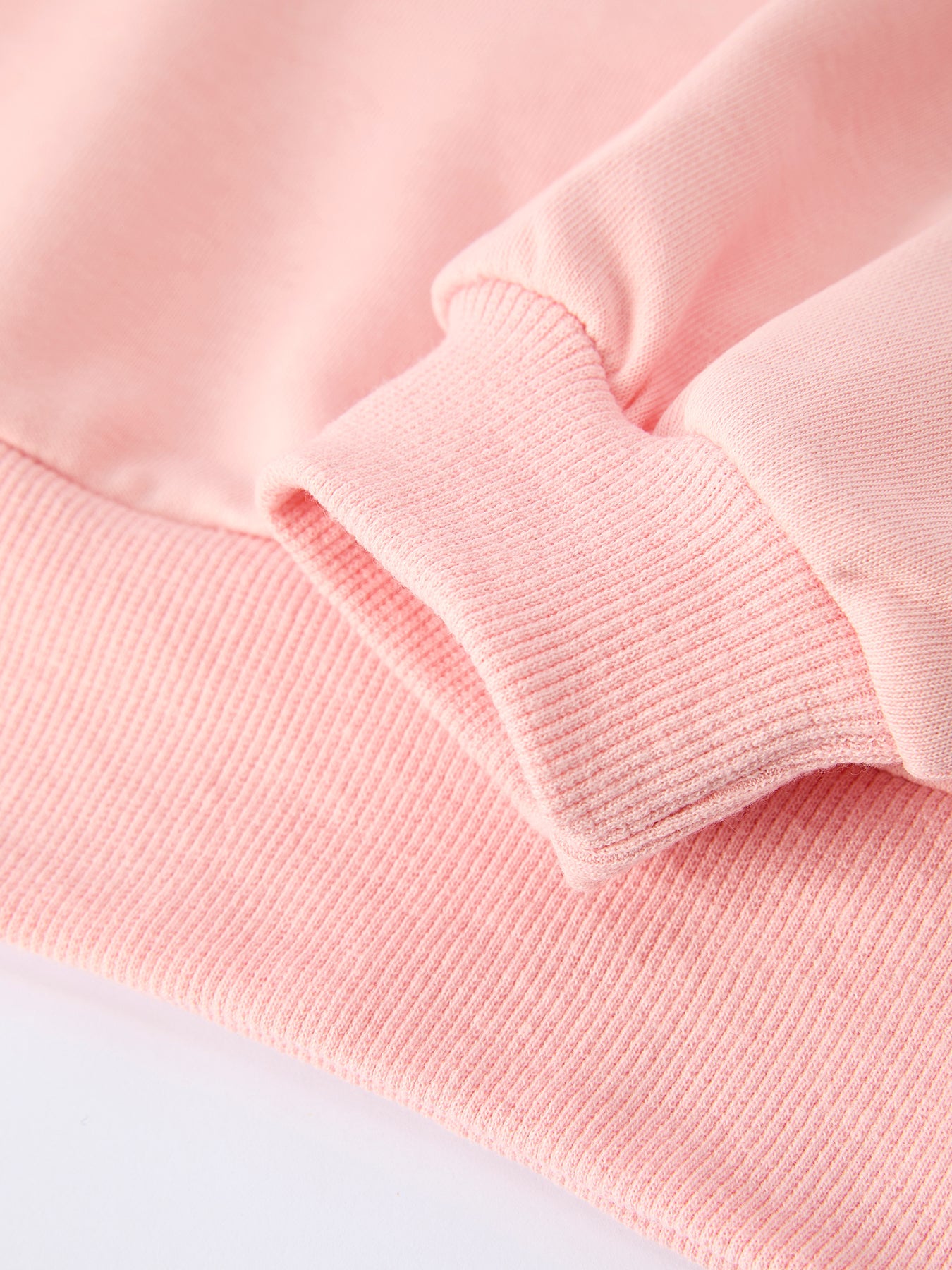 Girls Pink Bow Trim Sweatshirt And Pants Set