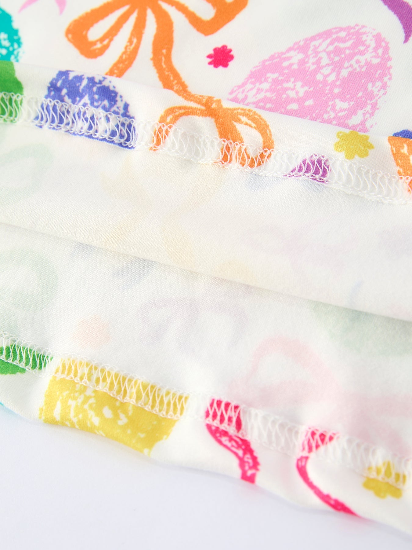 Rainbow Easter Egg Print Bow Sleeveless Vest Top And Shorts Set