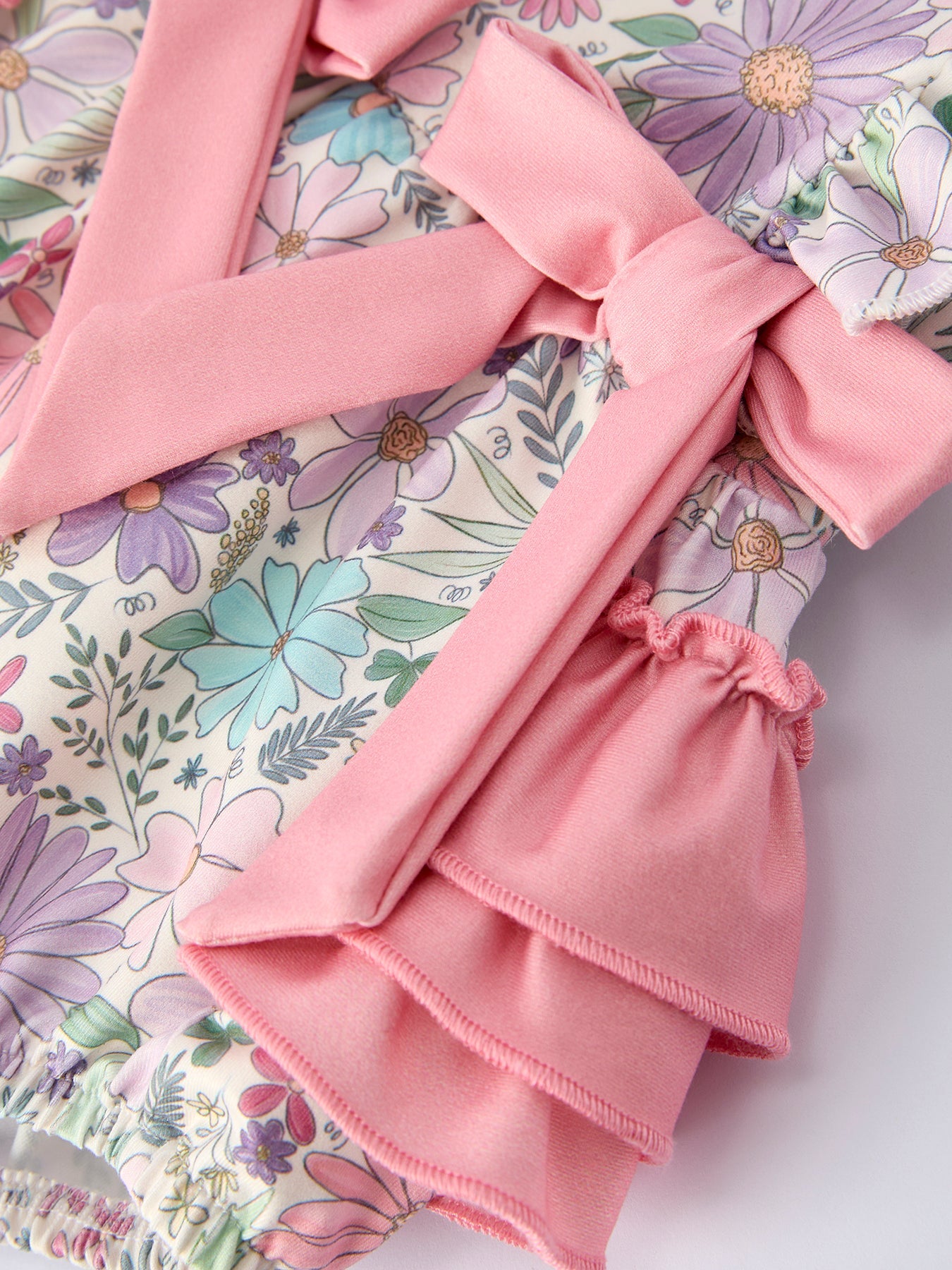 Girls Pink Floral Sleeveless Baby Girls Romper