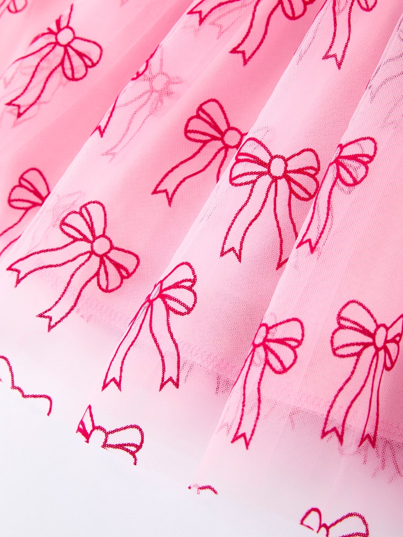 Spring And Summer Pink Tulle Bow Party Dress For Girls