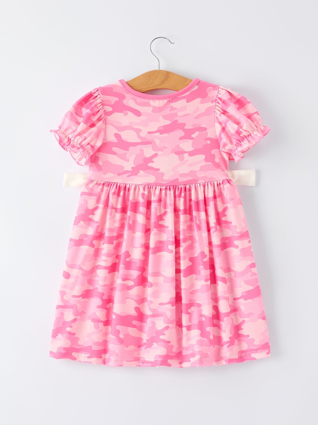 Pink Camouflage "daddy's Girl" Smocking Embroidery Dress
