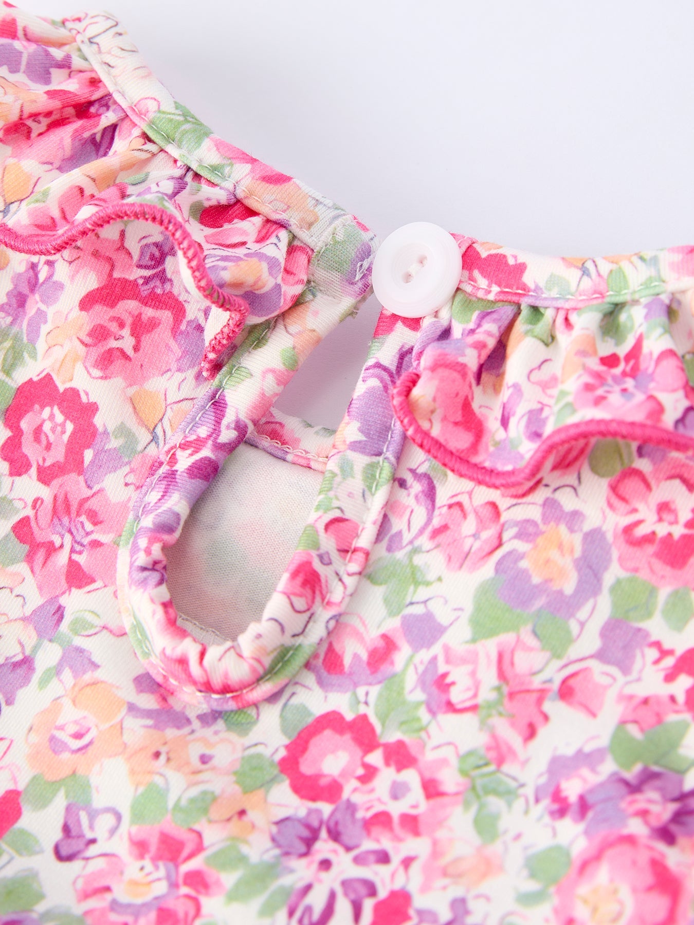 Easter Colorful Floral Bunny Embroidery Bow Ruffle Girl Bloomer Set