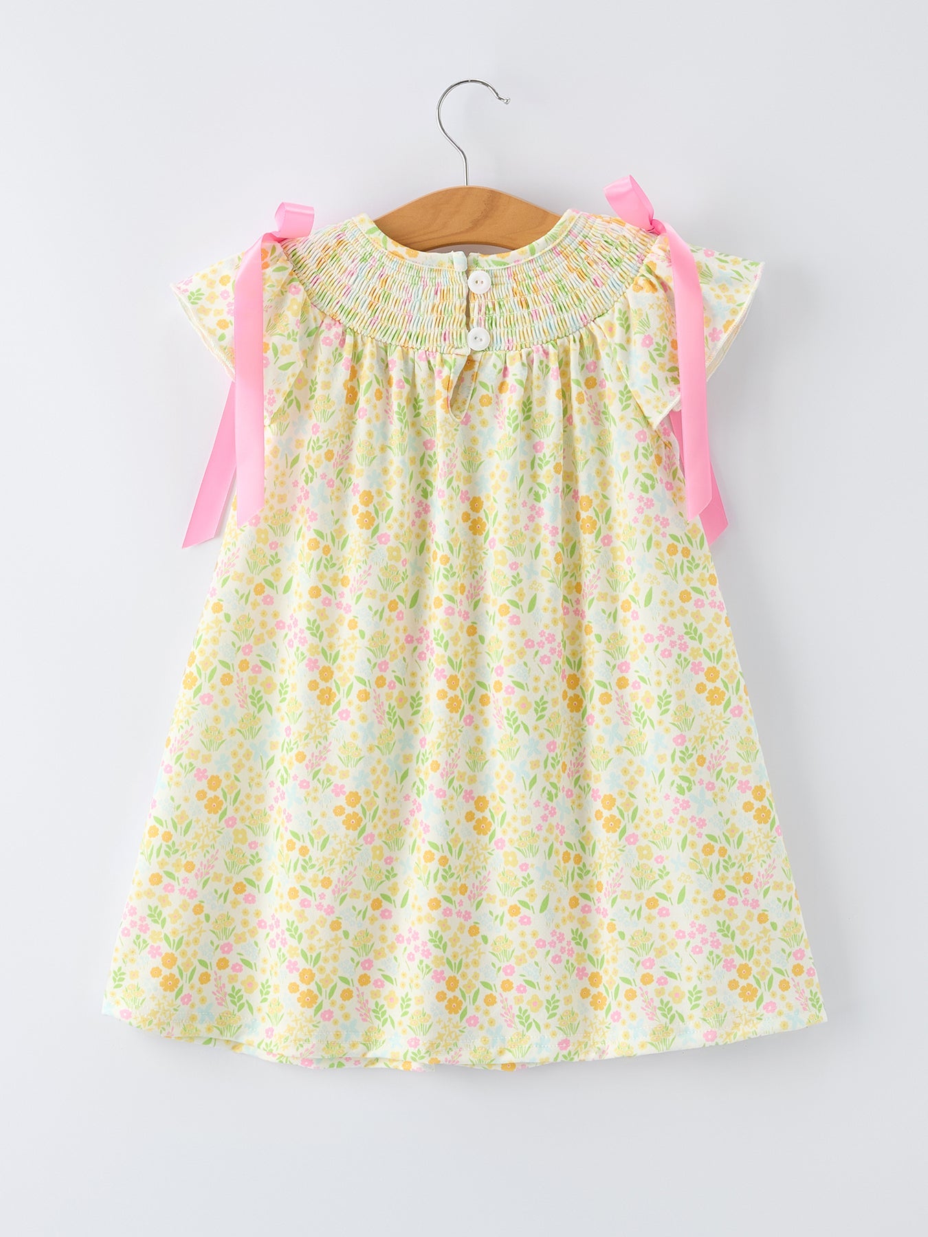 Spring Floral Smocked Girl Dress