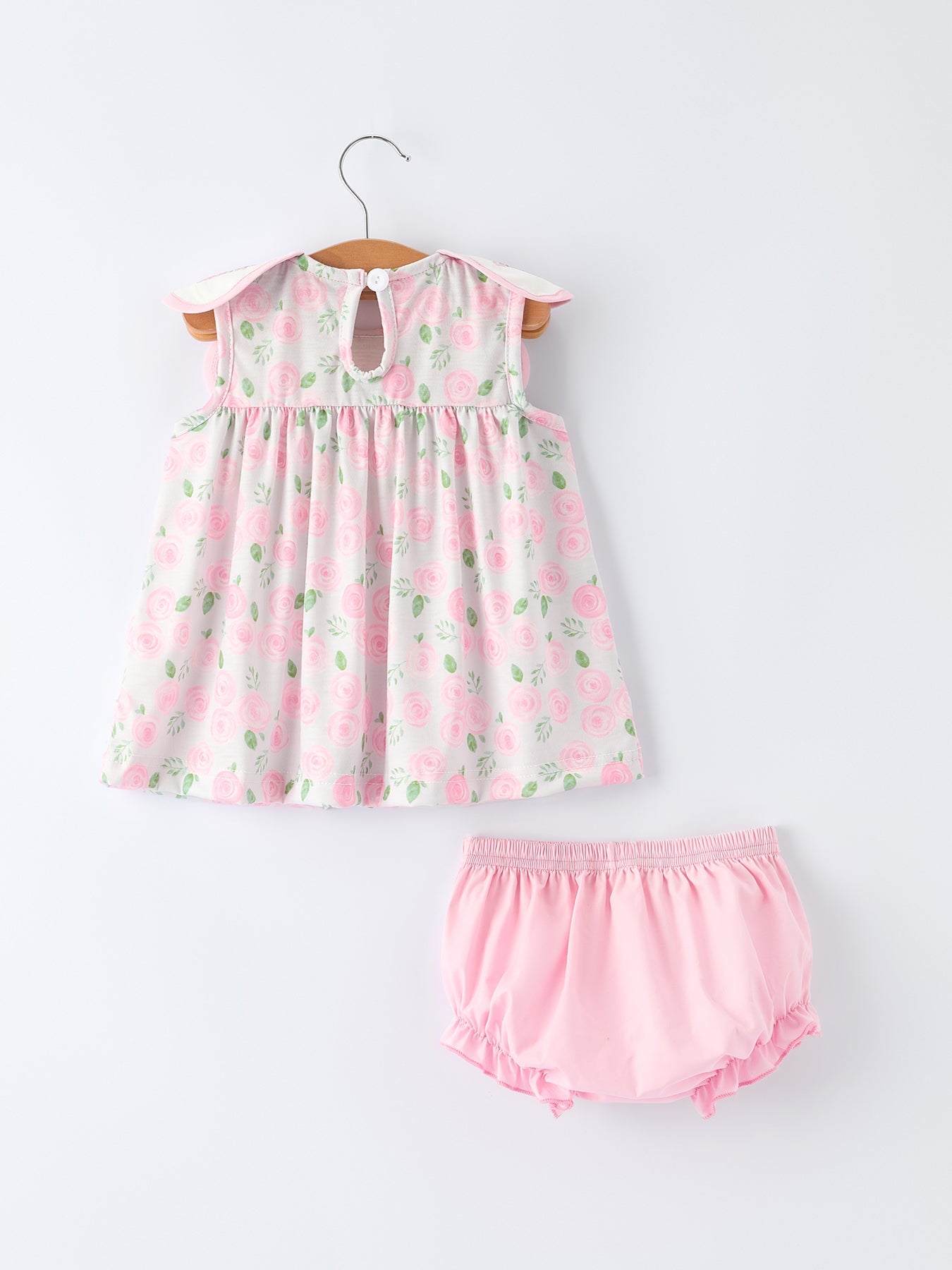 Petal Peter Pan Collar Christ Bishop Christening Baby Girls Bloomer Set