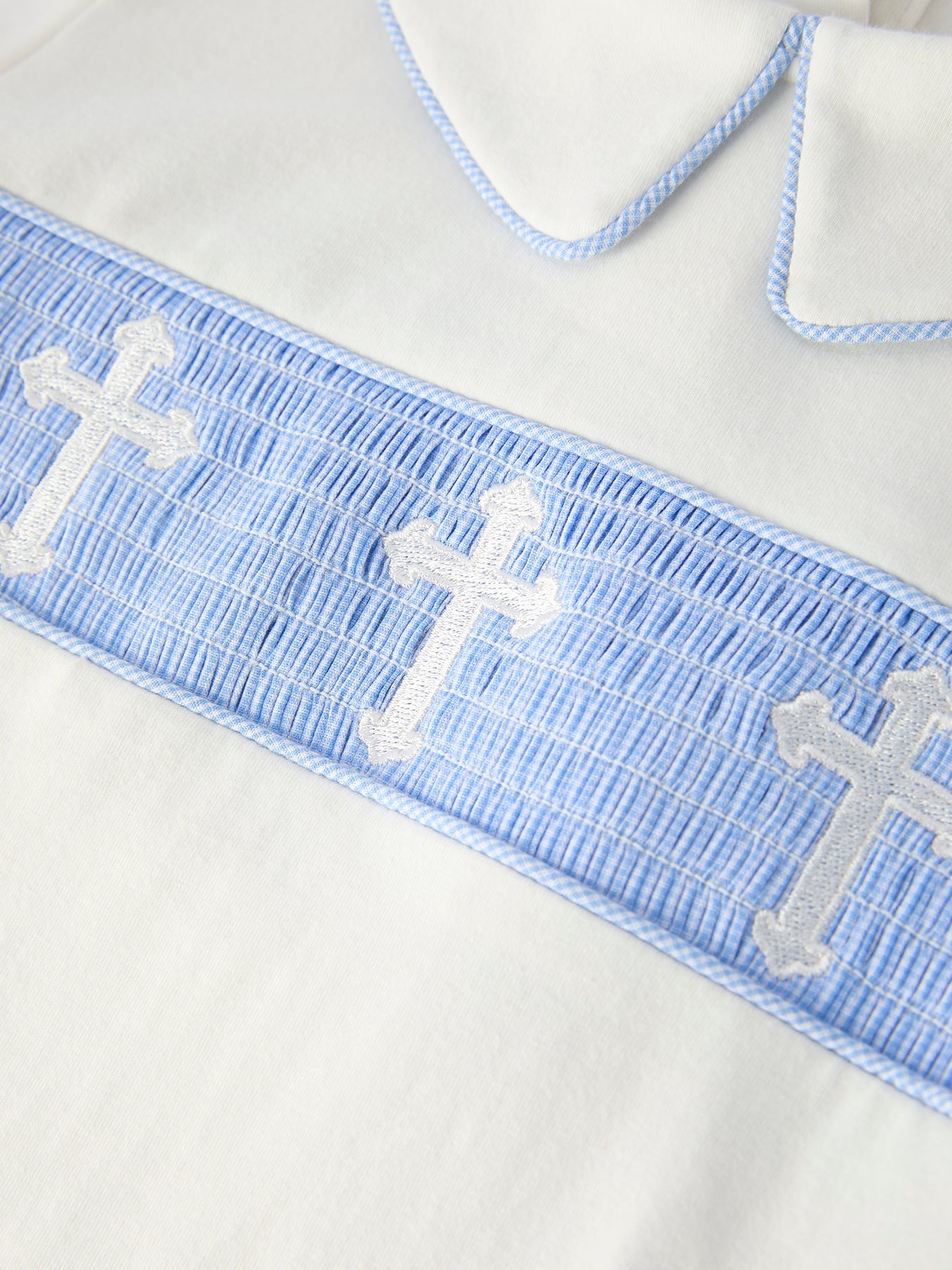 Blue Smocked Church Christ Bishop Christening Toddler Boys'set