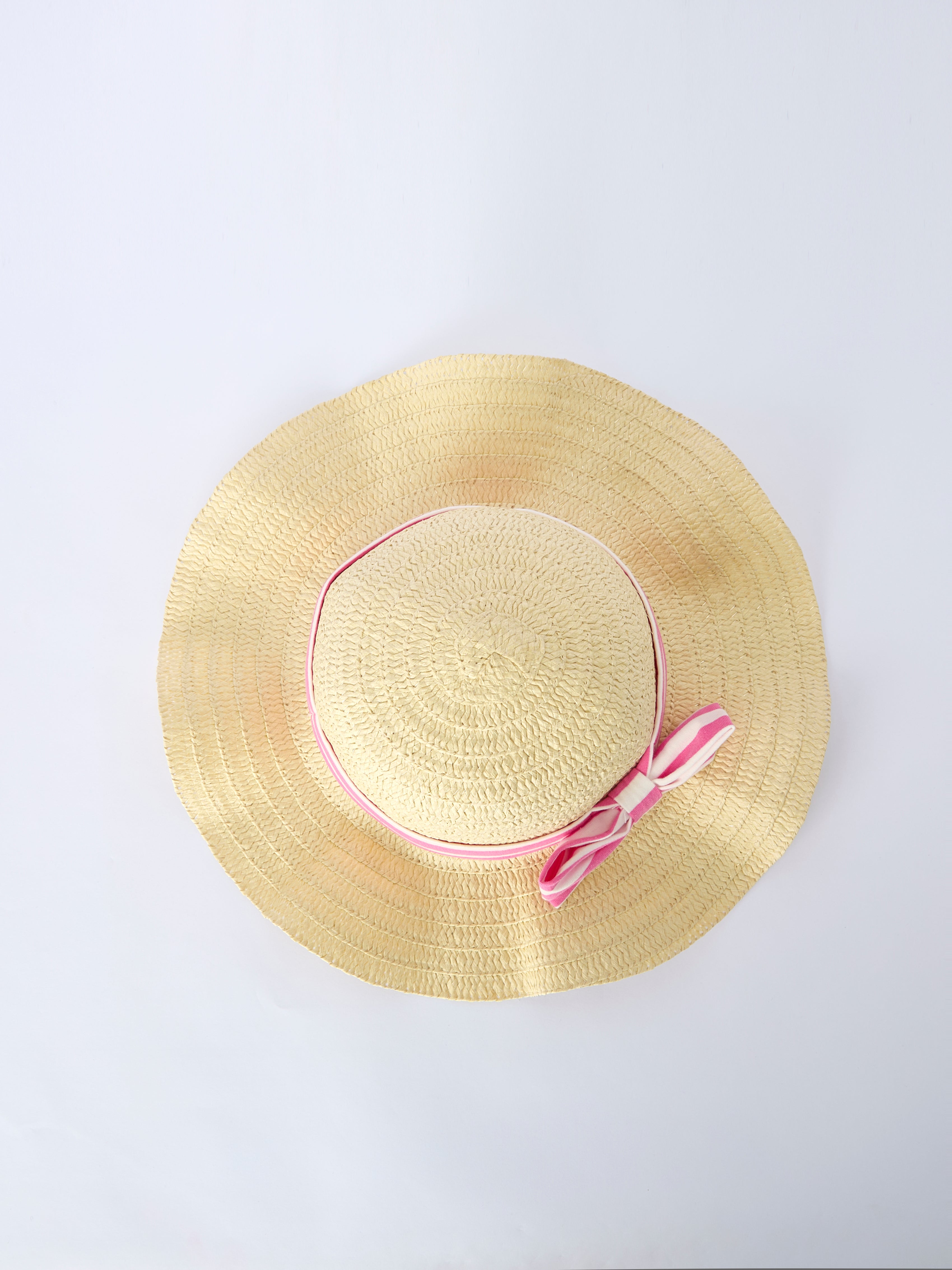 Spring  Pink Striped Ruffled Girls' Dress With Hat