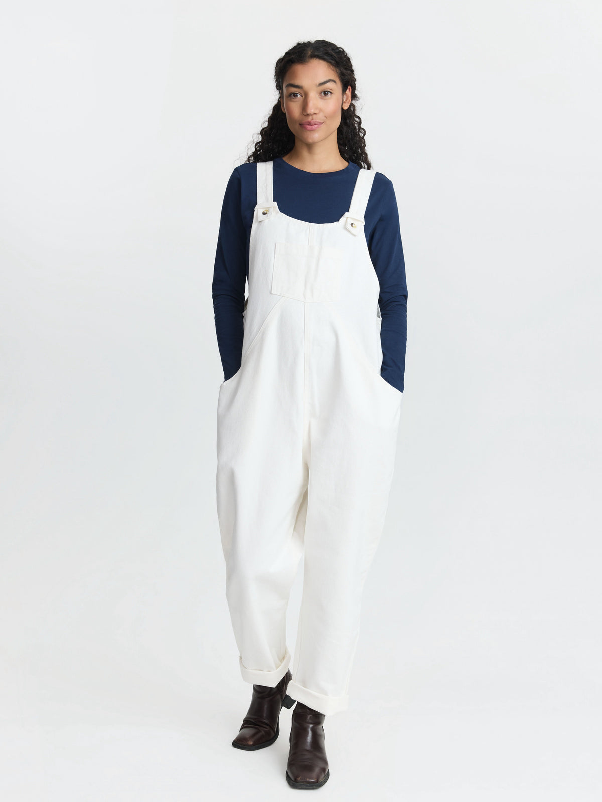 The Oversized Denim Dungaree -  Women's