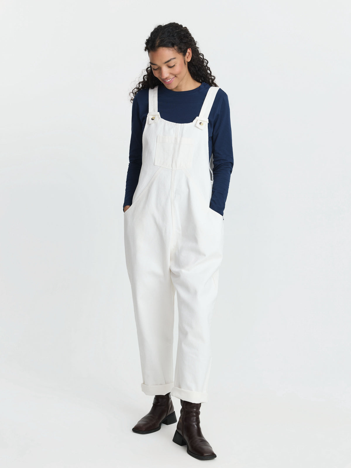 The Oversized Denim Dungaree -  Women's