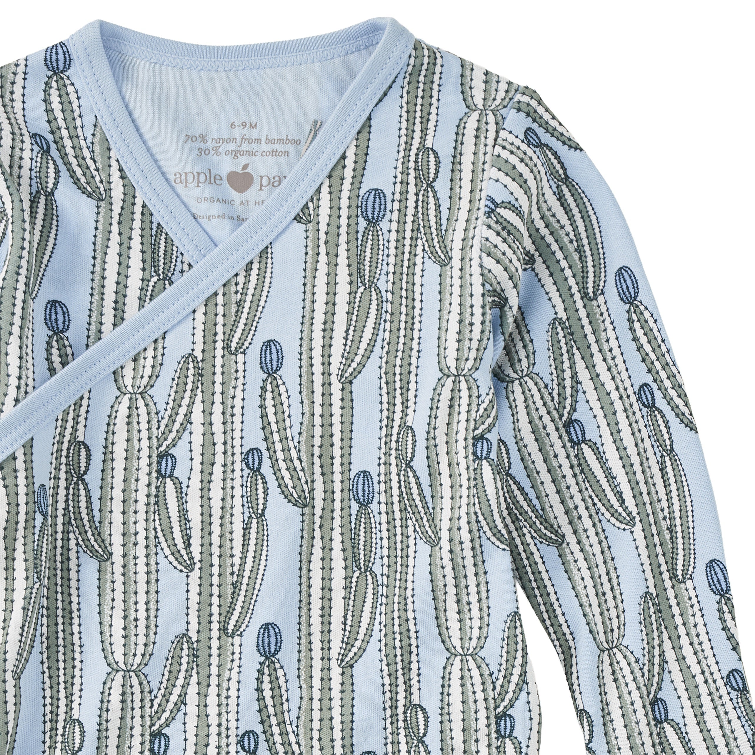 Bamboo Blend Wrap-front Long Sleeve Layette Jacket - Blooming Saguaro