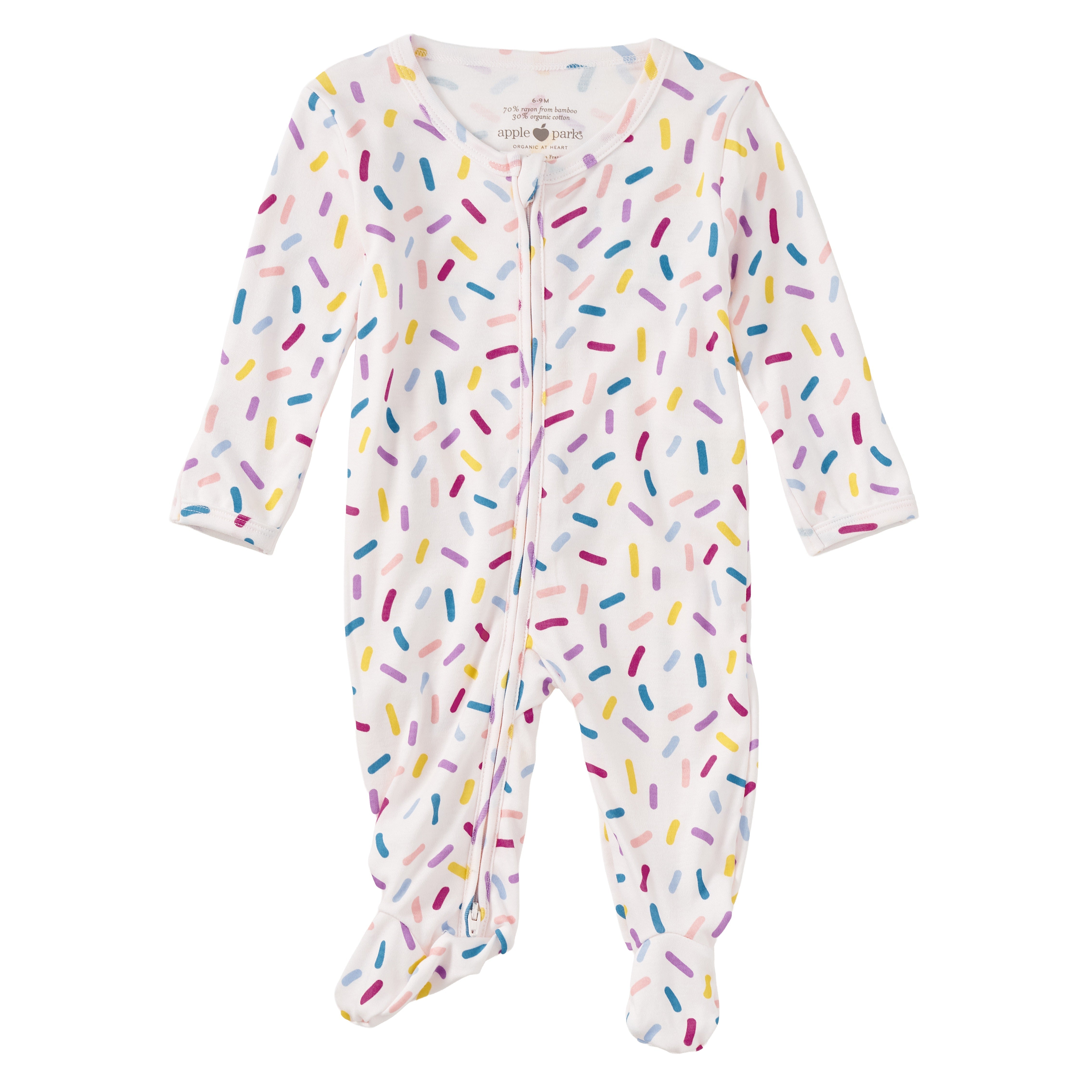 Bamboo Blend Zip Footie - Sugar Rush
