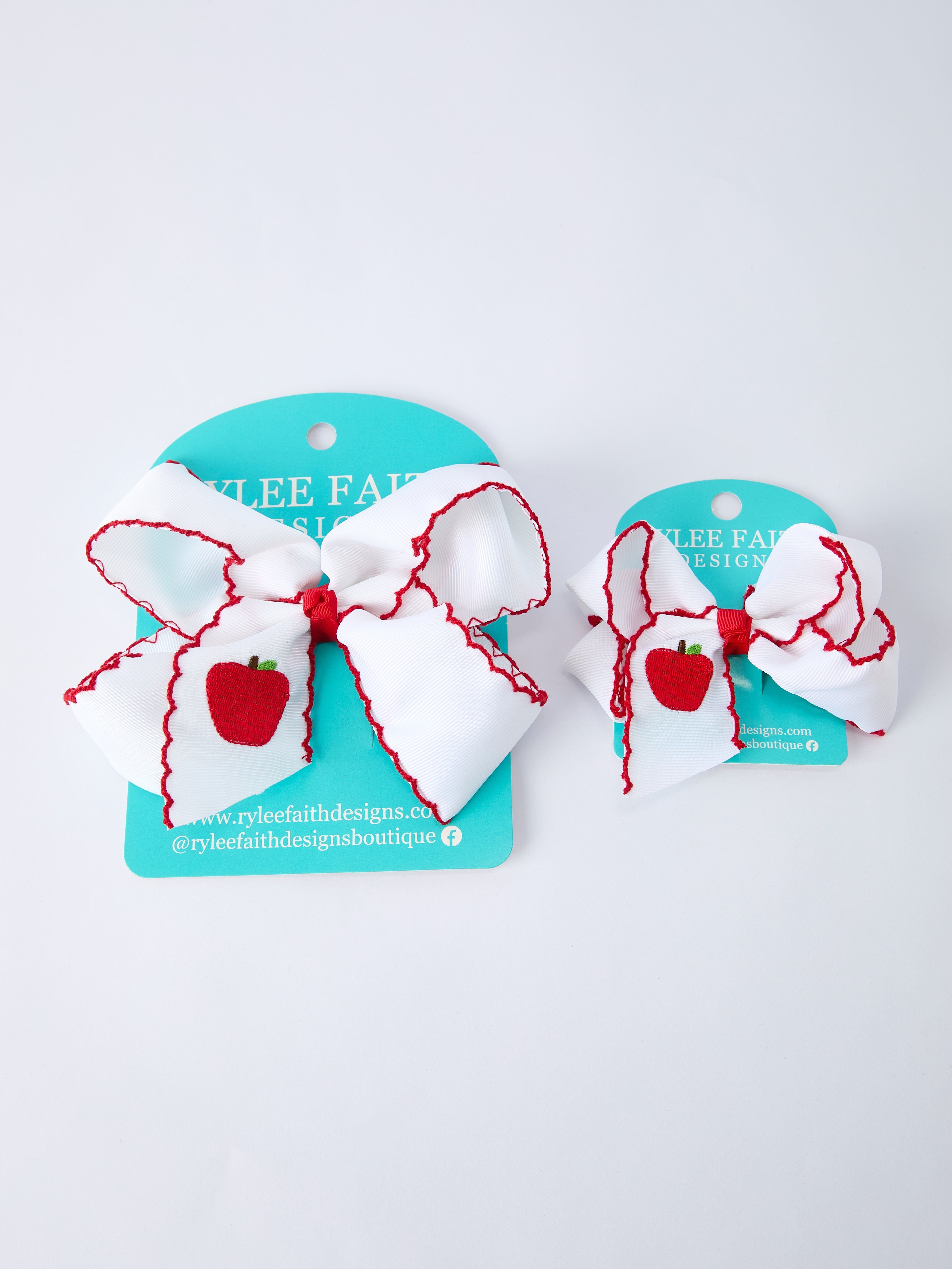 Back-to-school Apple Applique Girls Hairpin 4 Inches/6.25 Inches