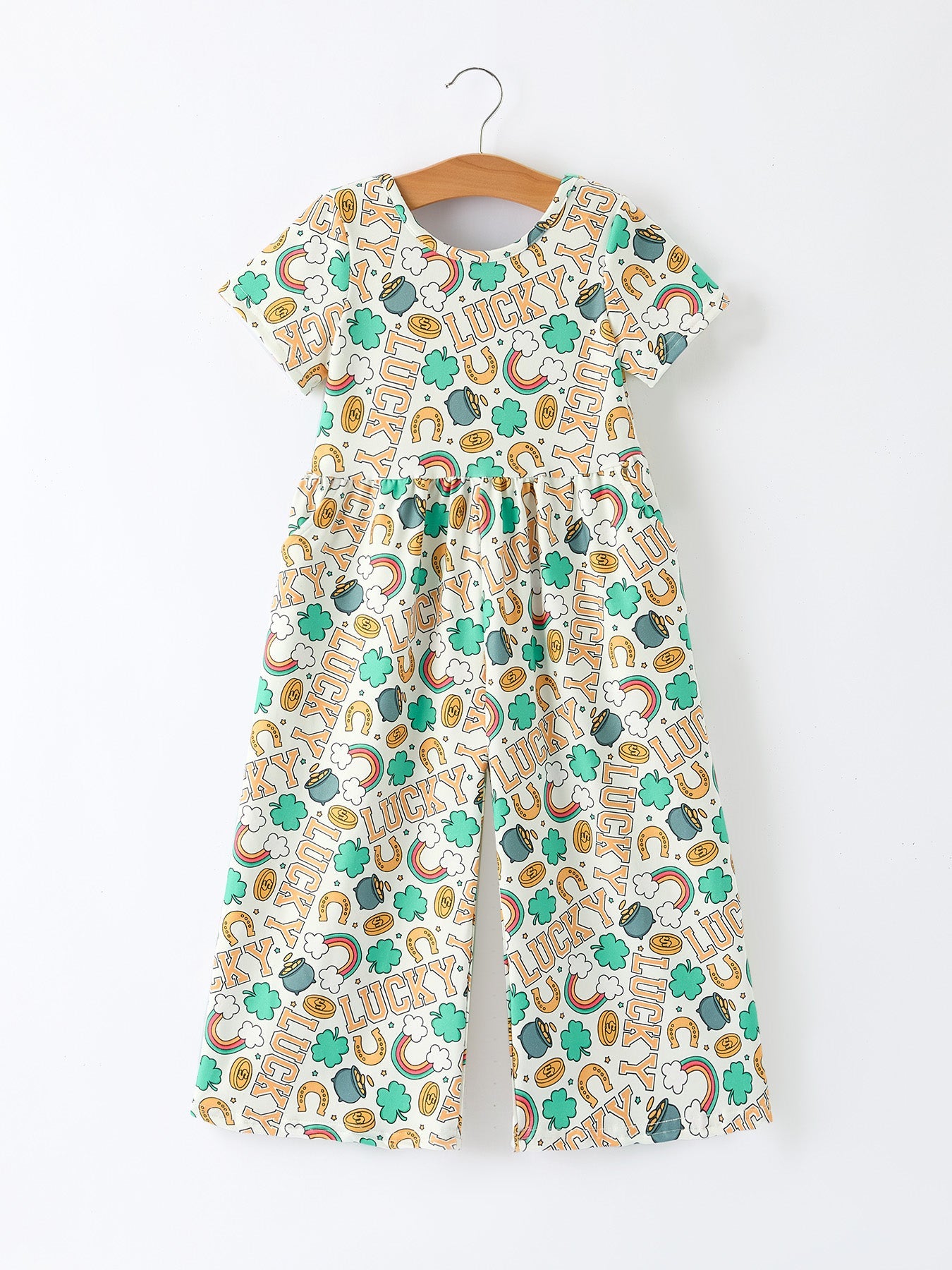 St Patrick's Day Shamrock Girl Jumpsuit