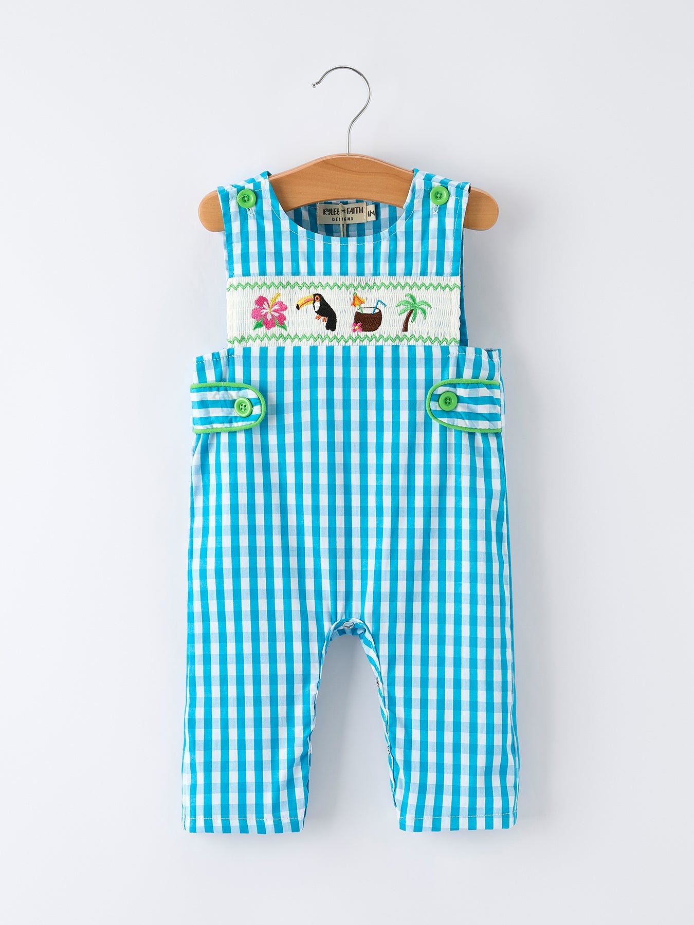 Summer Tropical Embroidered Baby Boys Romper