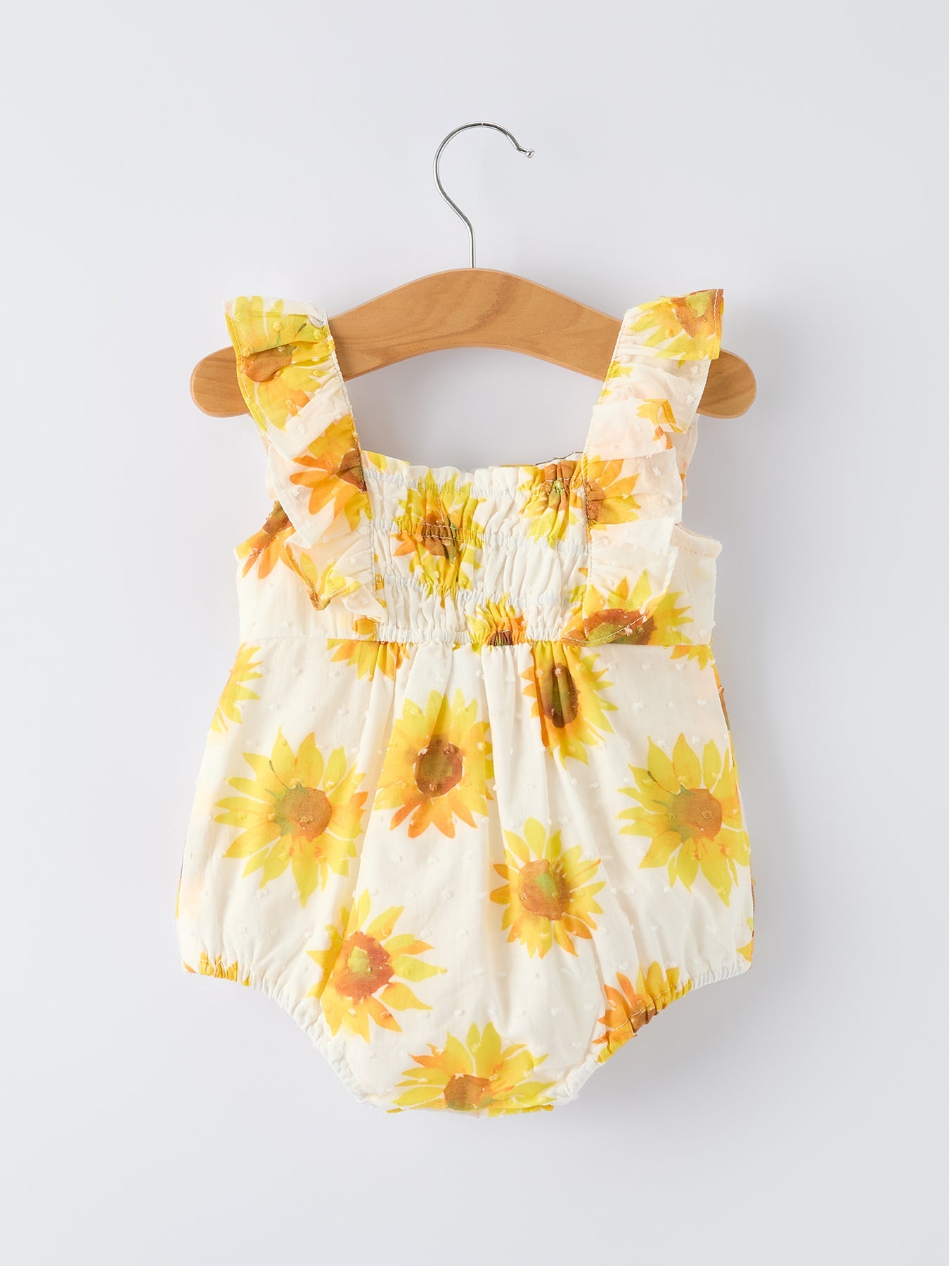 Sunflower Girls Smocked Ruffle Romper