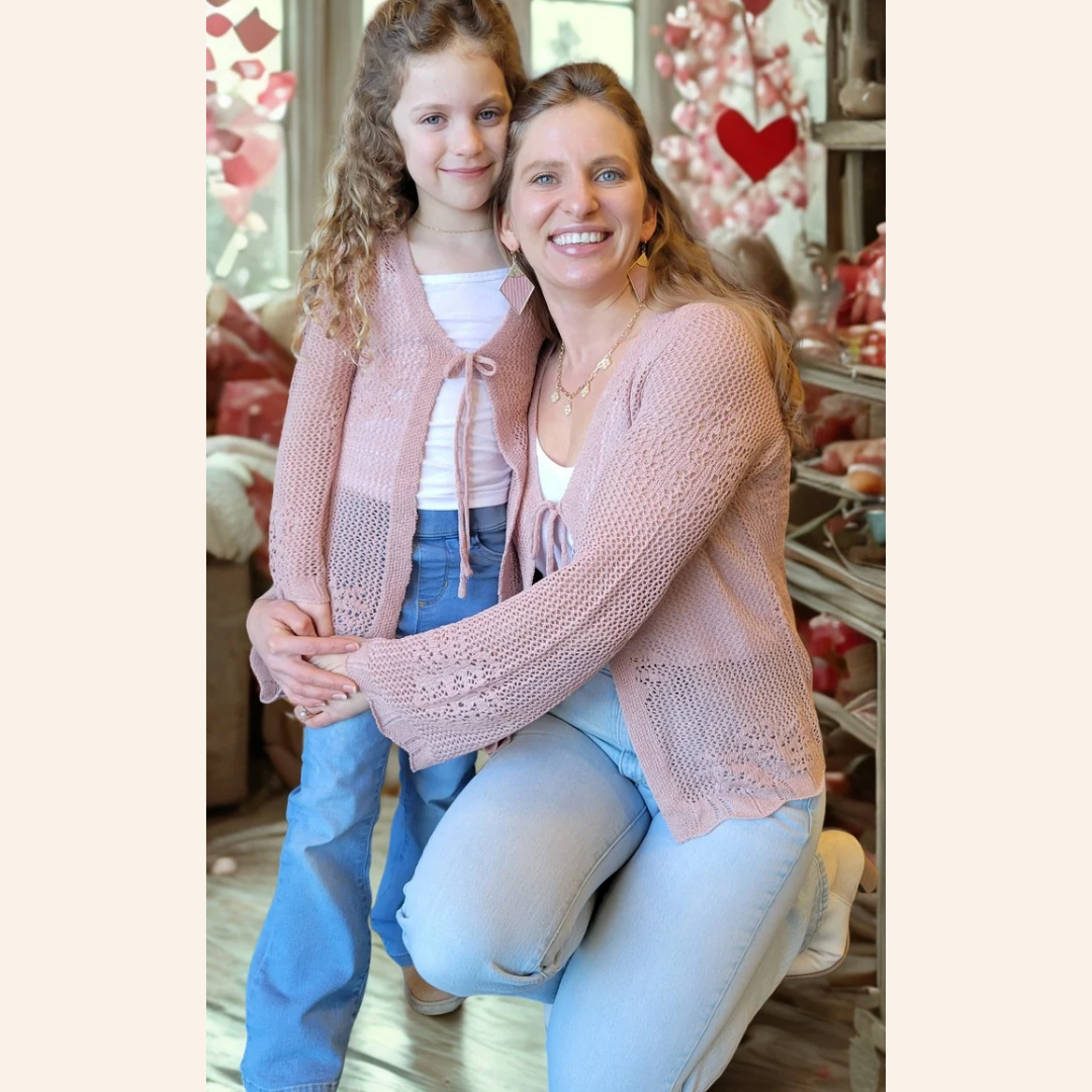 Crochet Bell Sleeve Cardigan- Women