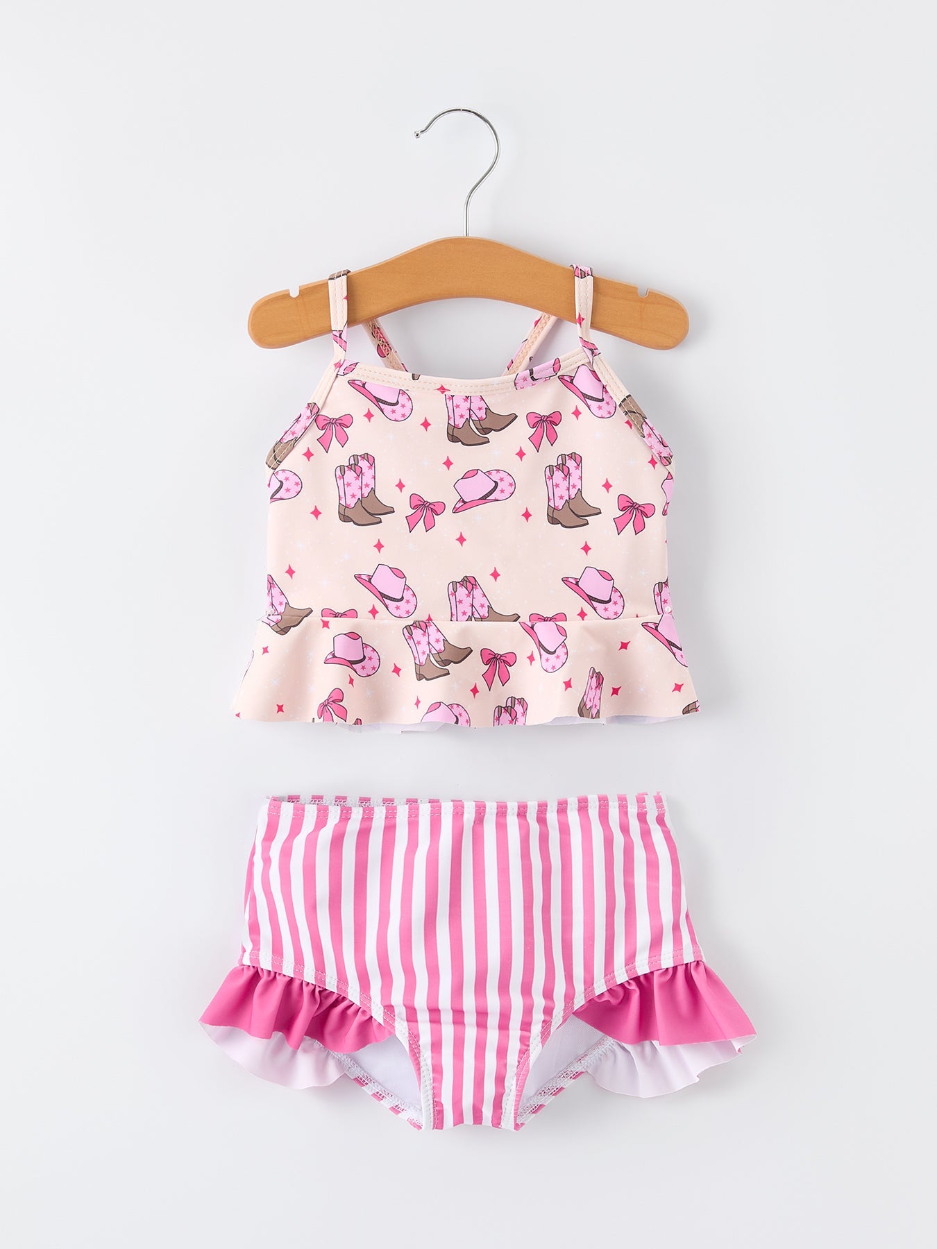 Western Girls Two Piece Swimsuit Ruffle