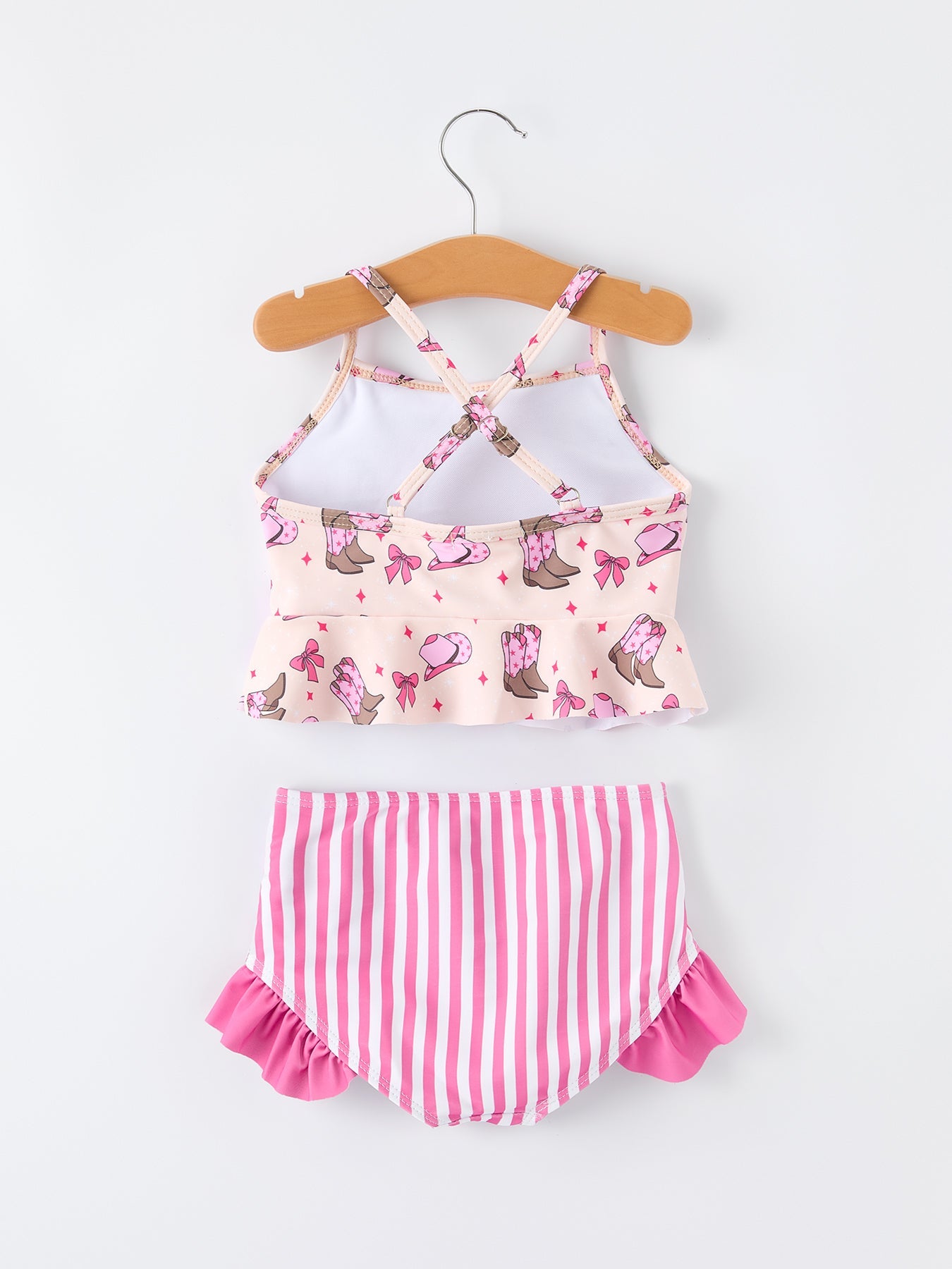 Western Girls Two Piece Swimsuit Ruffle