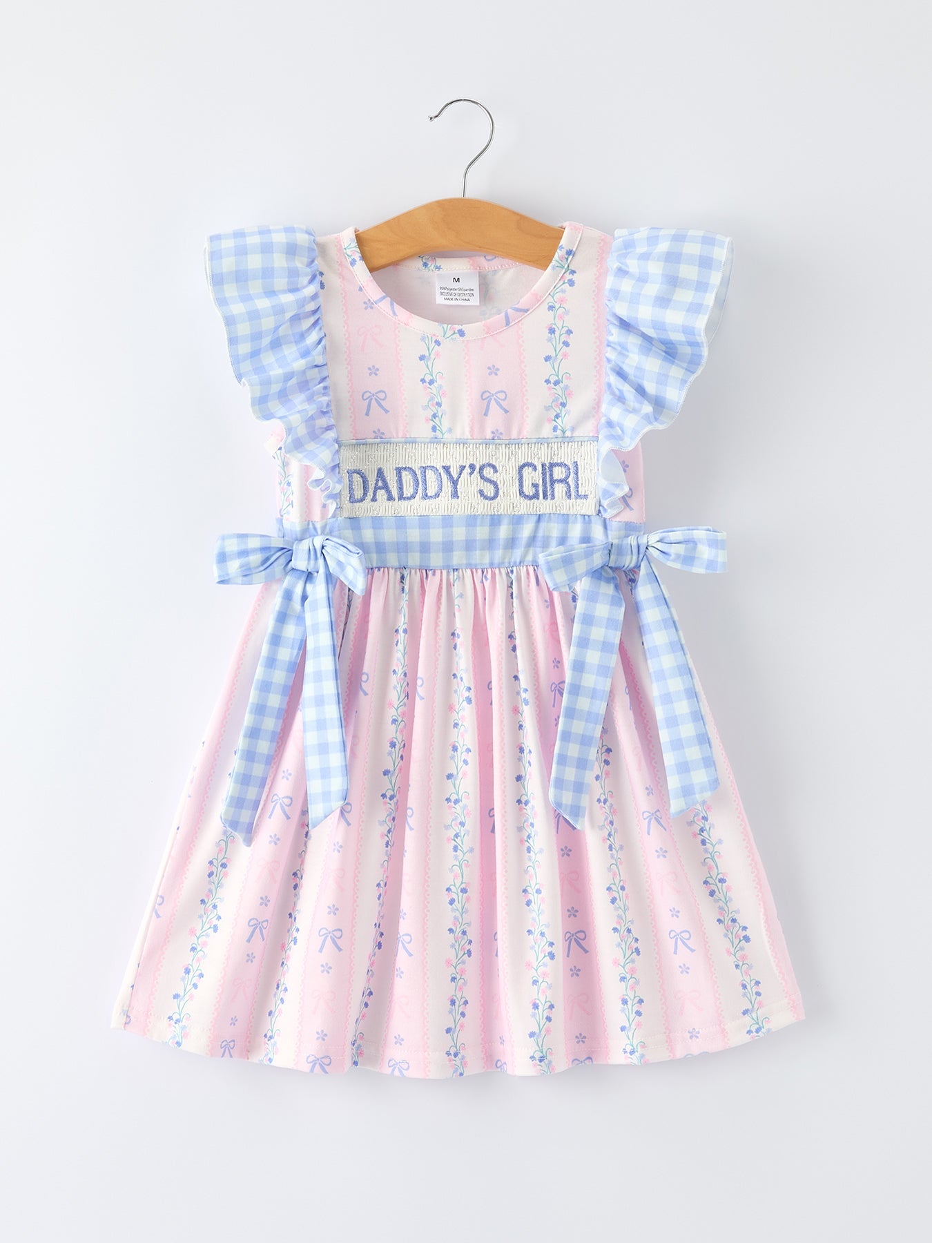 “daddy's Girl” Smocked Plaid Girls Dress