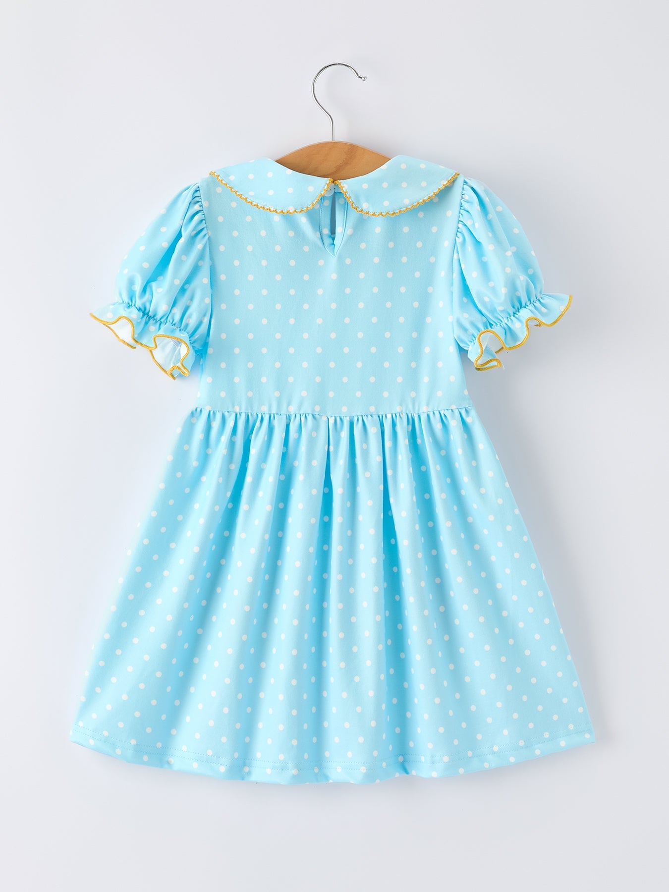 Back To School Polka Dot Girls Dress Pencil Bow Applique