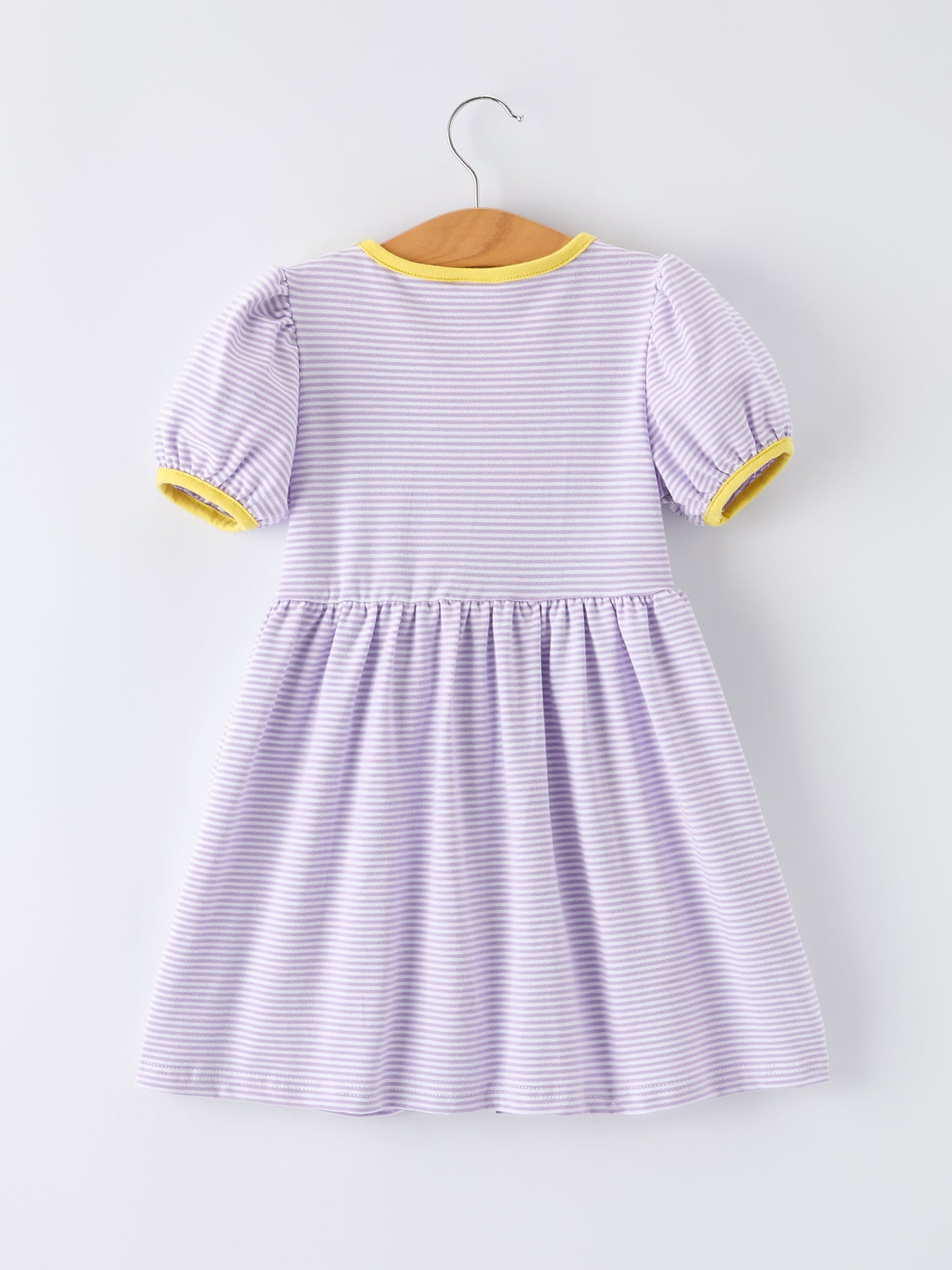 Back To School Bus Applique Ruffle Pocket Girls Dress