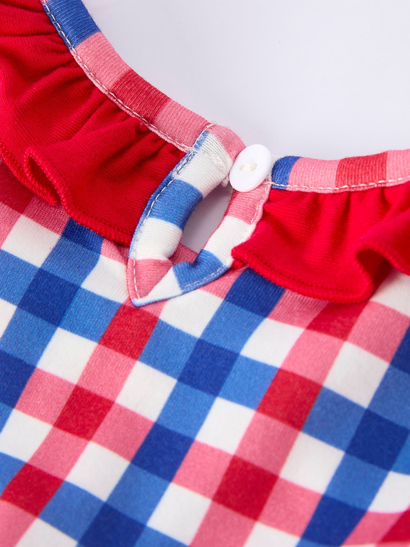 4th Of July Plaid Flag Girl Bloomer Set With Bow