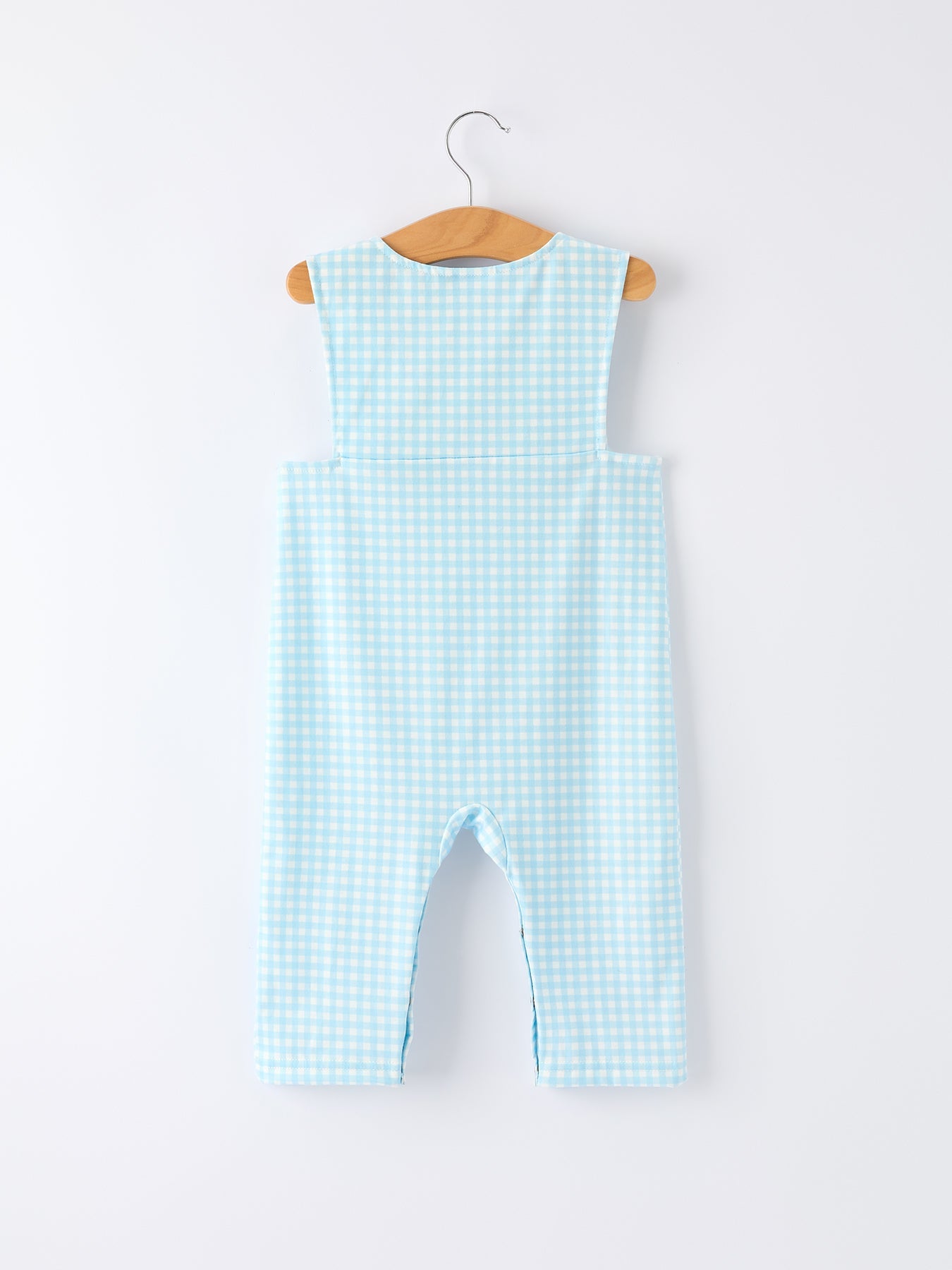 July 4th Plaid Boys Romper Flag Embroidery