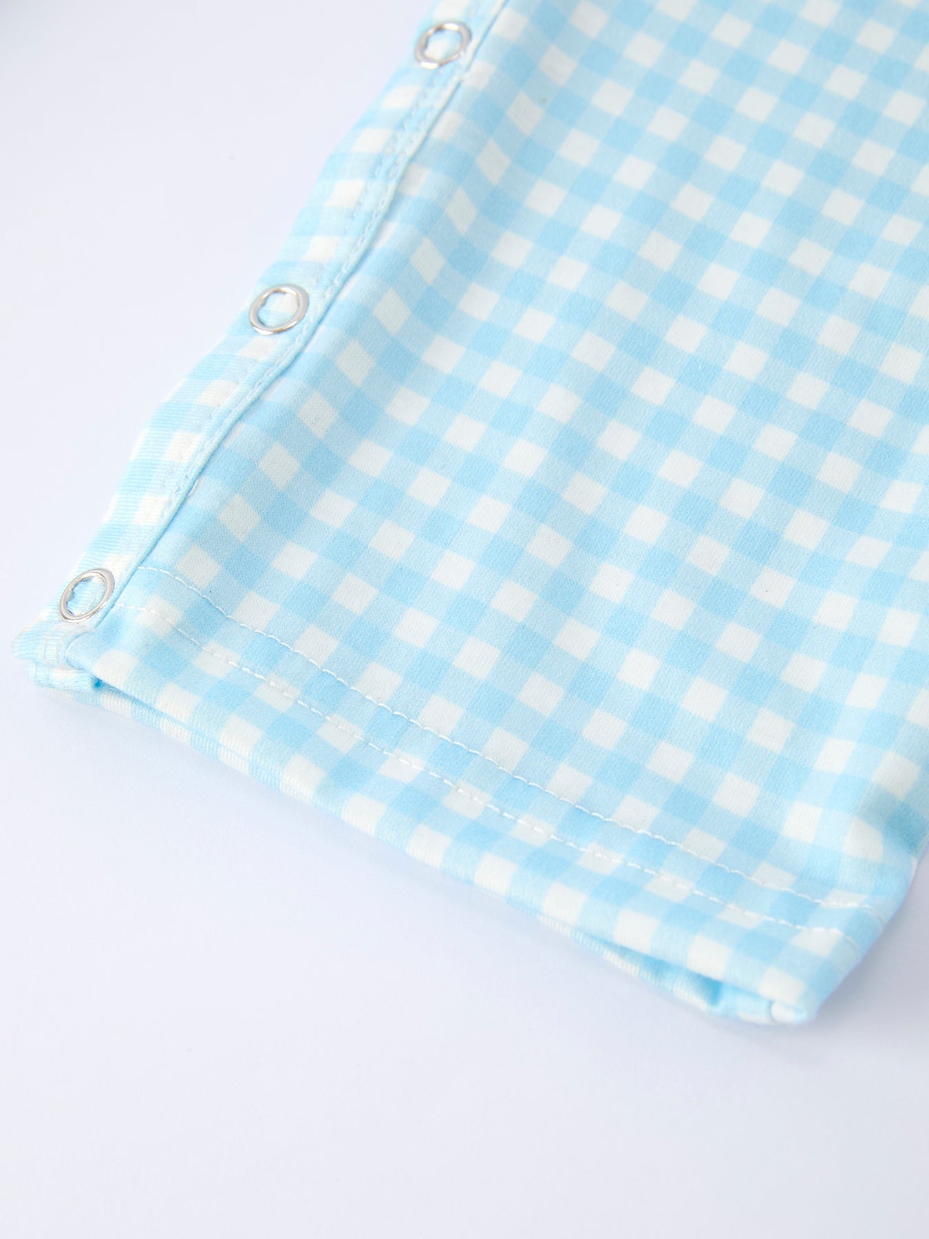 July 4th Plaid Boys Romper Flag Embroidery