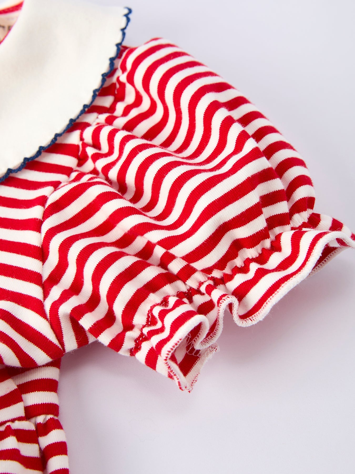 4th Of July Bow Applique Striped Dress