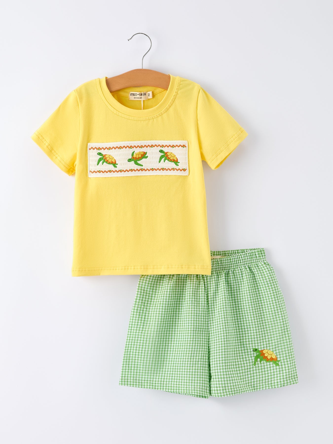 Spring Turtle Smocked Boy Set
