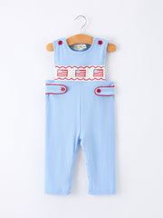 4th Of July Flag Baby Boys Romper Smocked