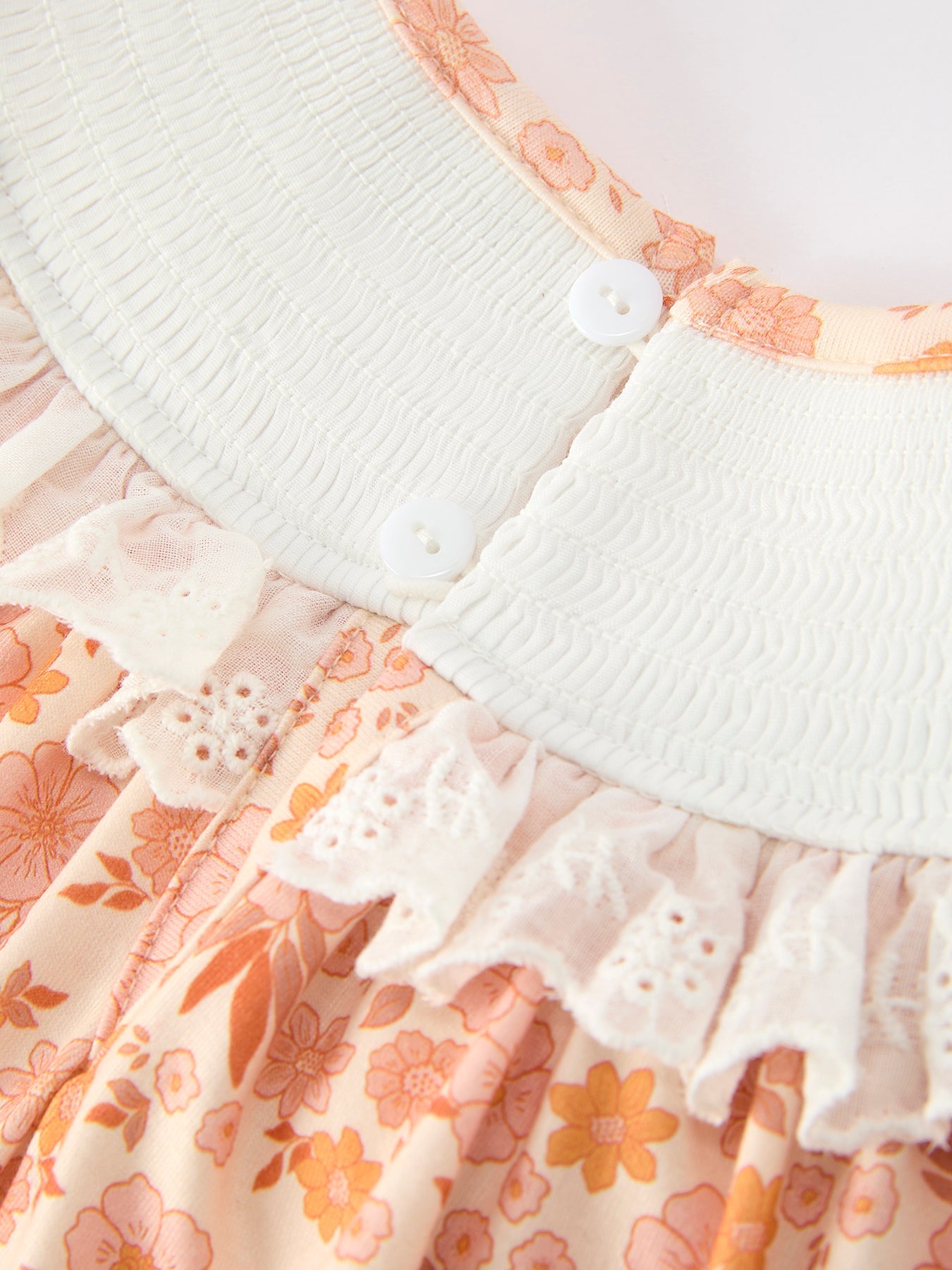 Thanksgiving Turkey Floral Lace Ruffle Girls Dress