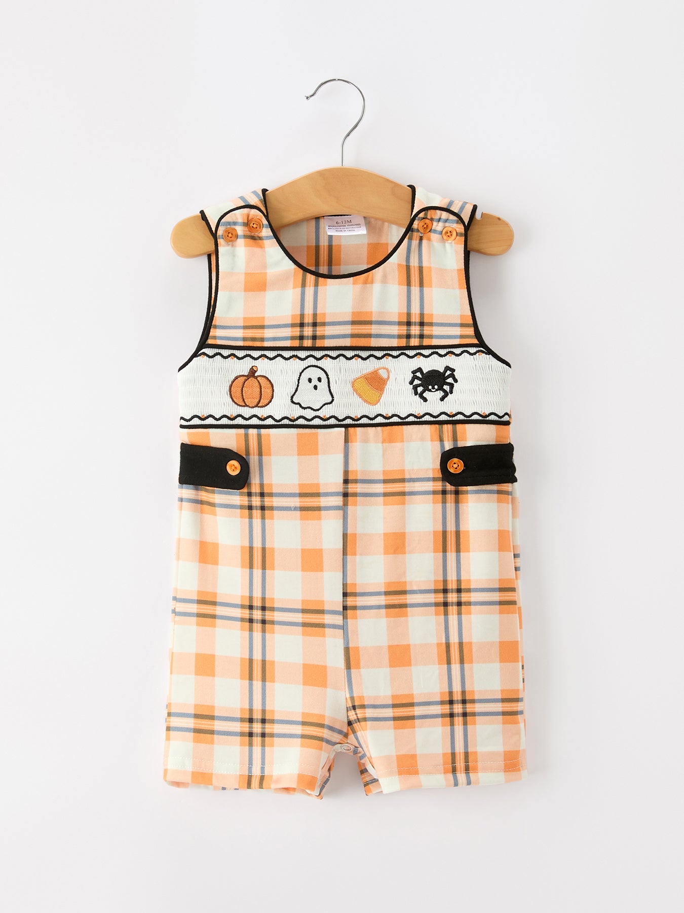 Halloween Plaid Boys Jonjon Romper