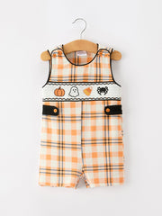 Halloween Plaid Boys Jonjon Romper